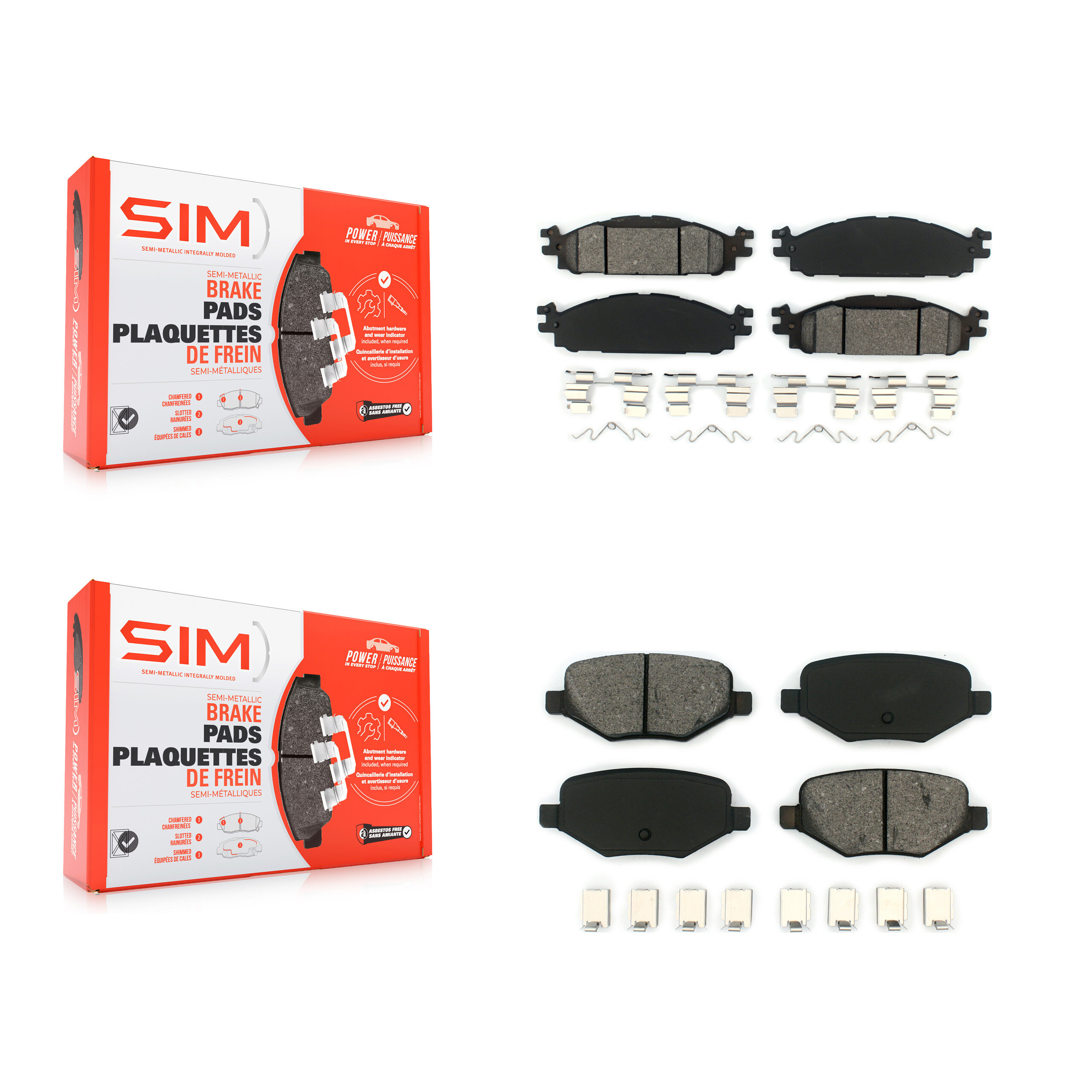 SIM - KSM-100178 - Front and Rear Disc Brake Pad Kits