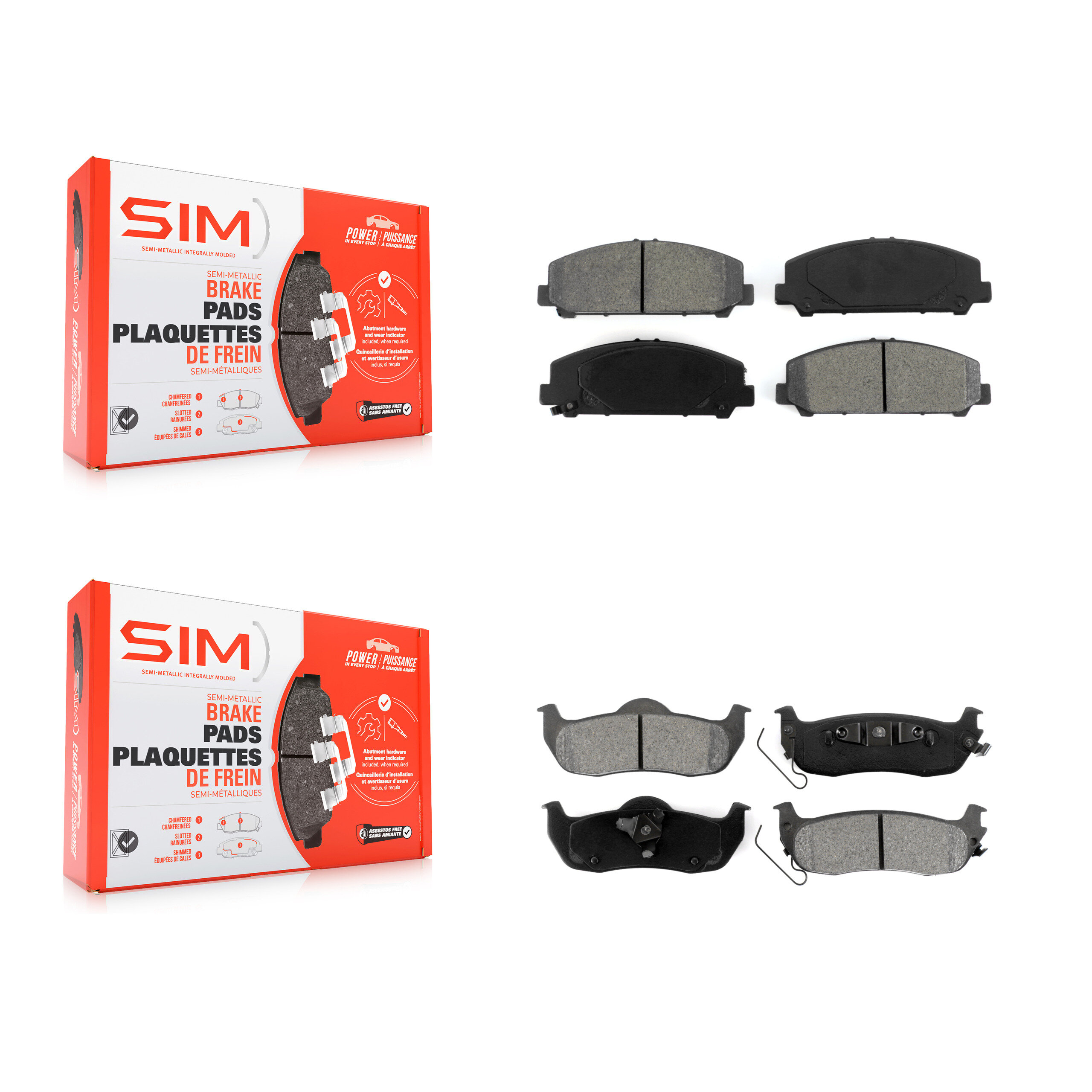 SIM - KSM-100179 - Front and Rear Disc Brake Pad Kits