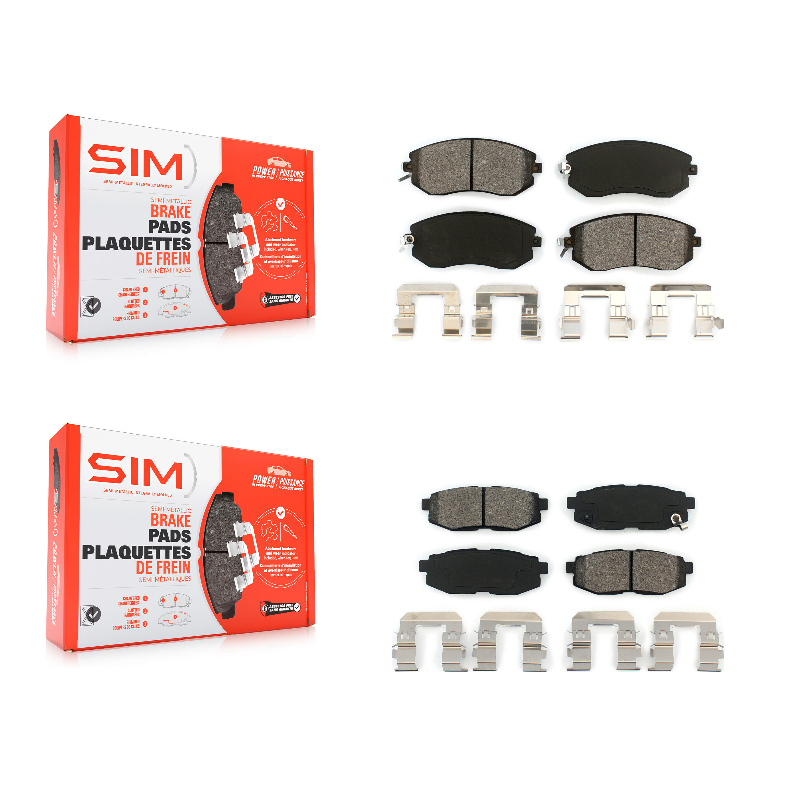 SIM - KSM-100187 - Front and Rear Disc Brake Pad Kits