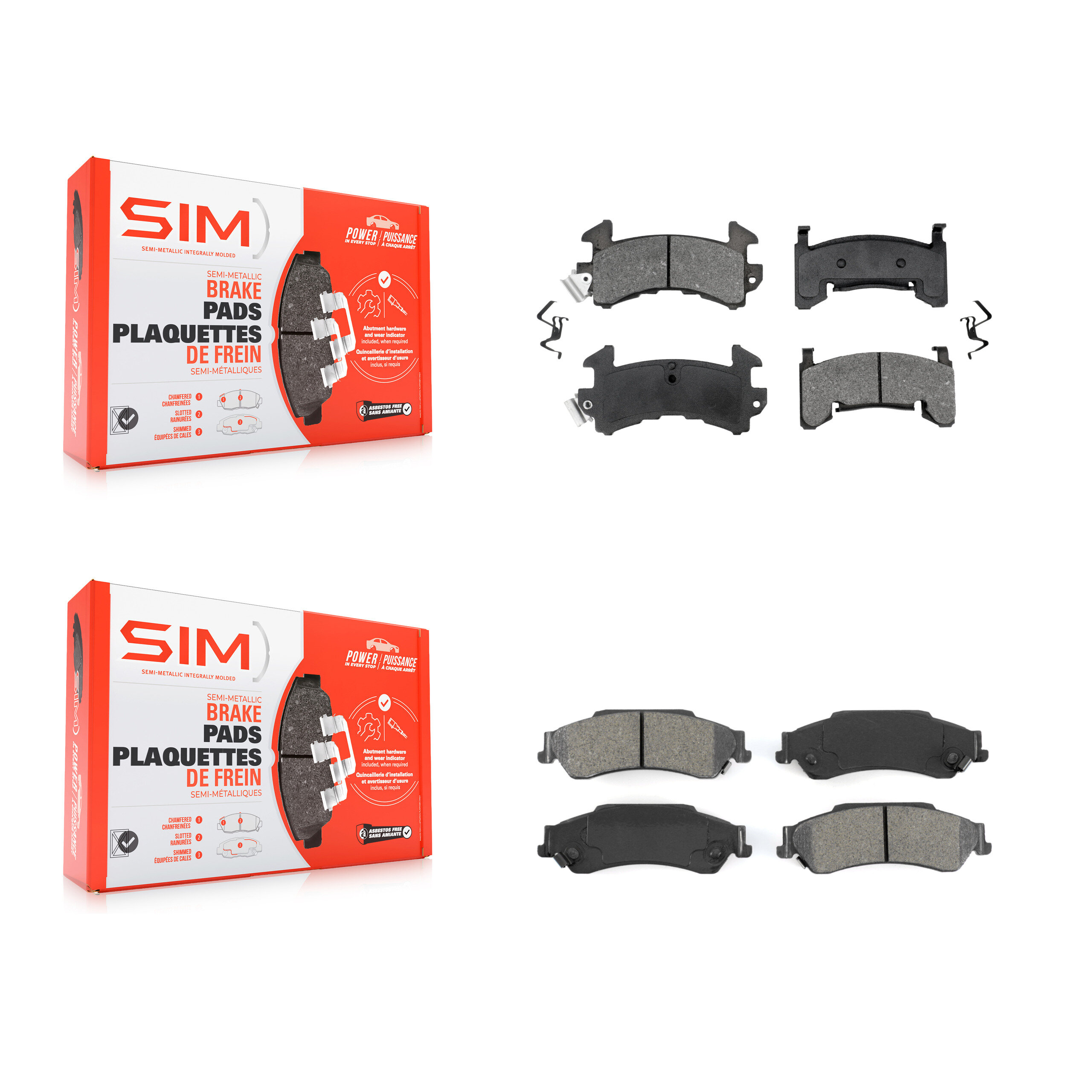 SIM - KSM-100188 - Front and Rear Disc Brake Pad Kits