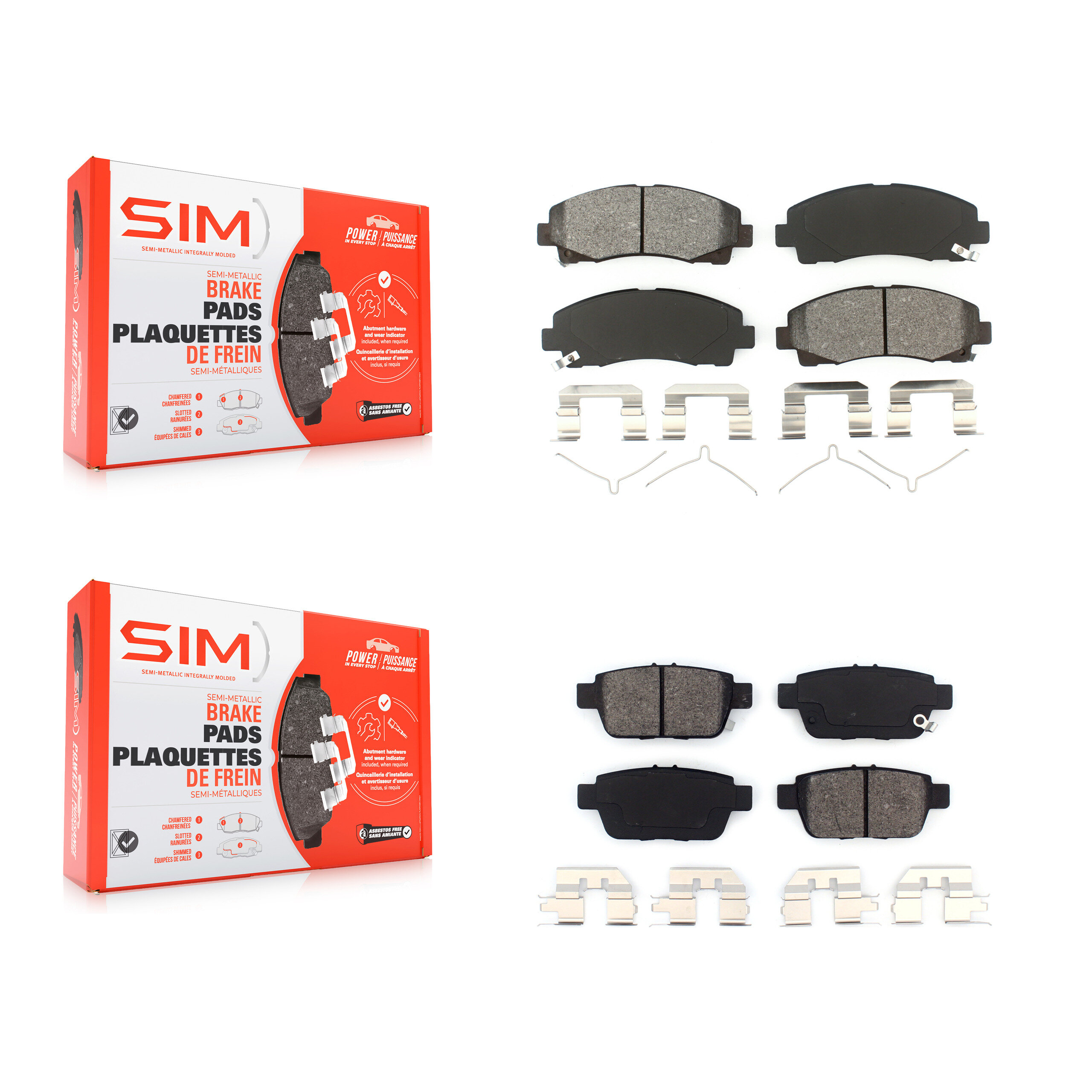 SIM - KSM-100194 - Front and Rear Disc Brake Pad Kits