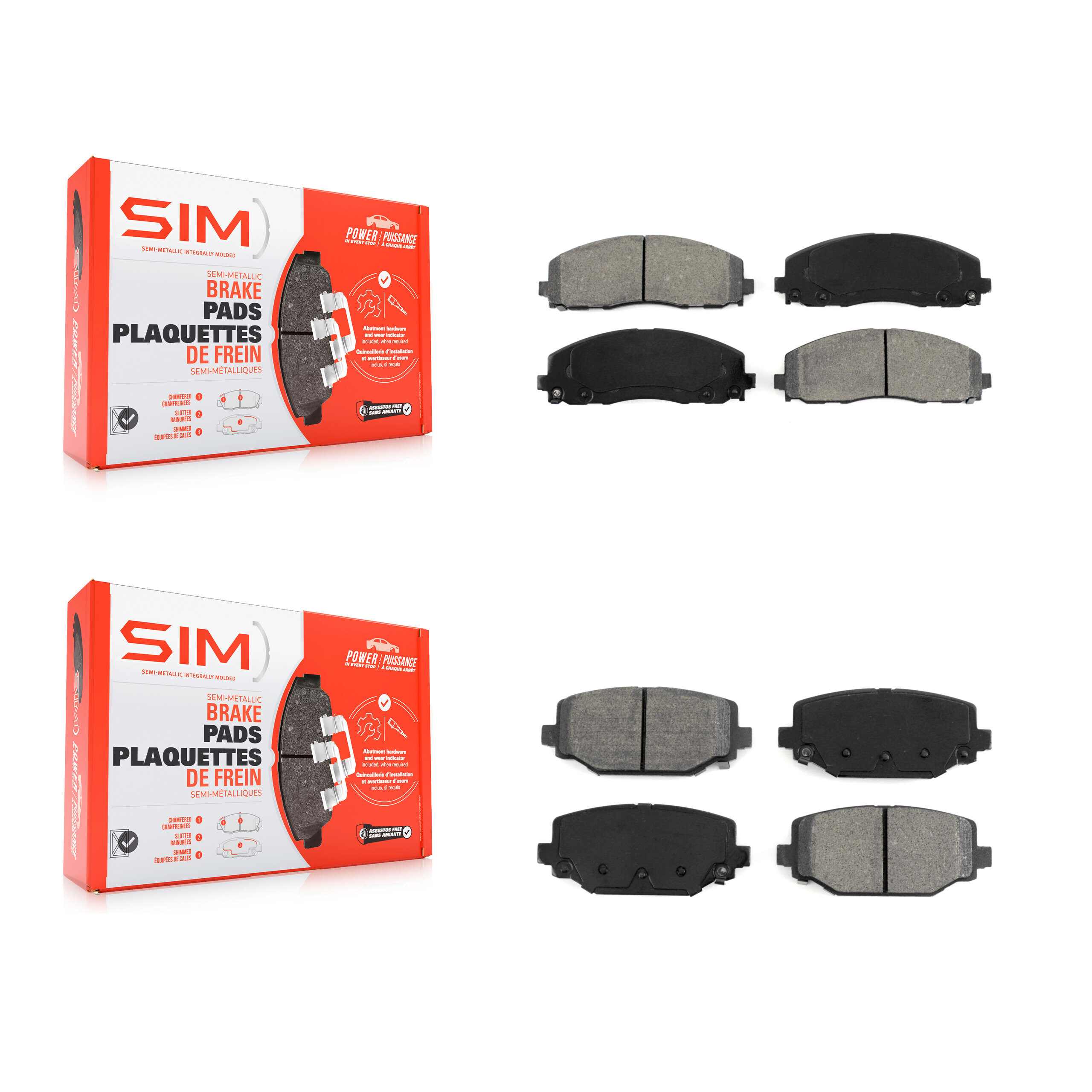SIM - KSM-100195 - Front and Rear Disc Brake Pad Kits