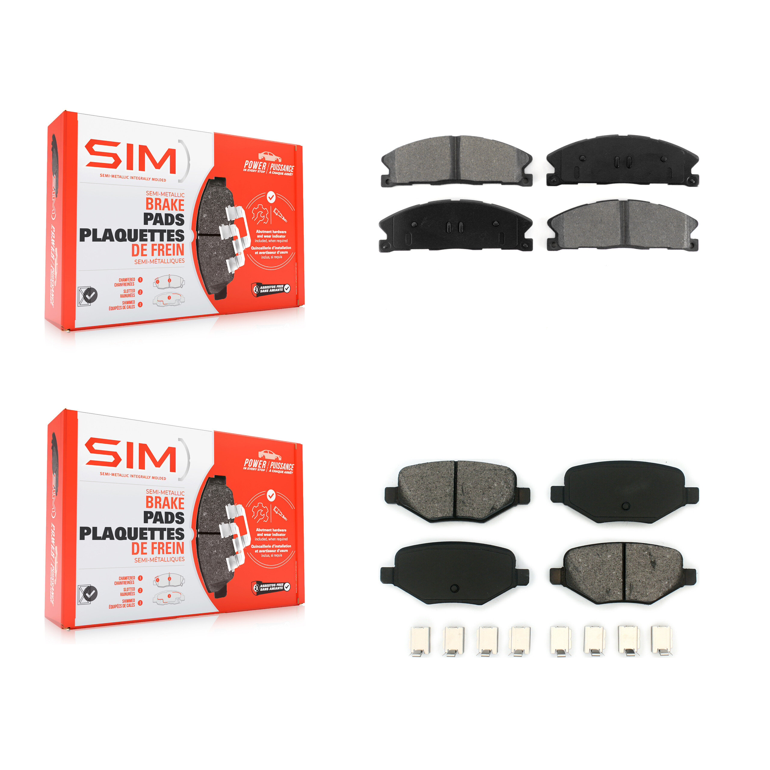 SIM - KSM-100197 - Front and Rear Disc Brake Pad Kits