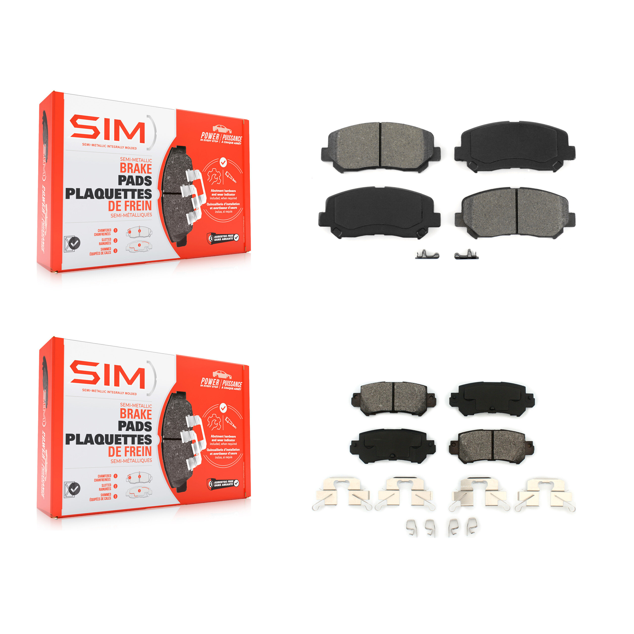 SIM - KSM-100199 - Front and Rear Disc Brake Pad Kits