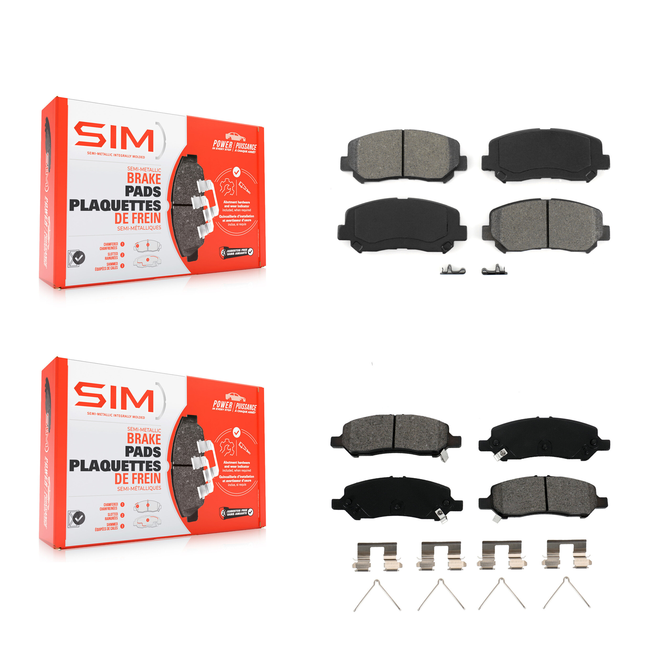 SIM - KSM-100200 - Front and Rear Disc Brake Pad Kits