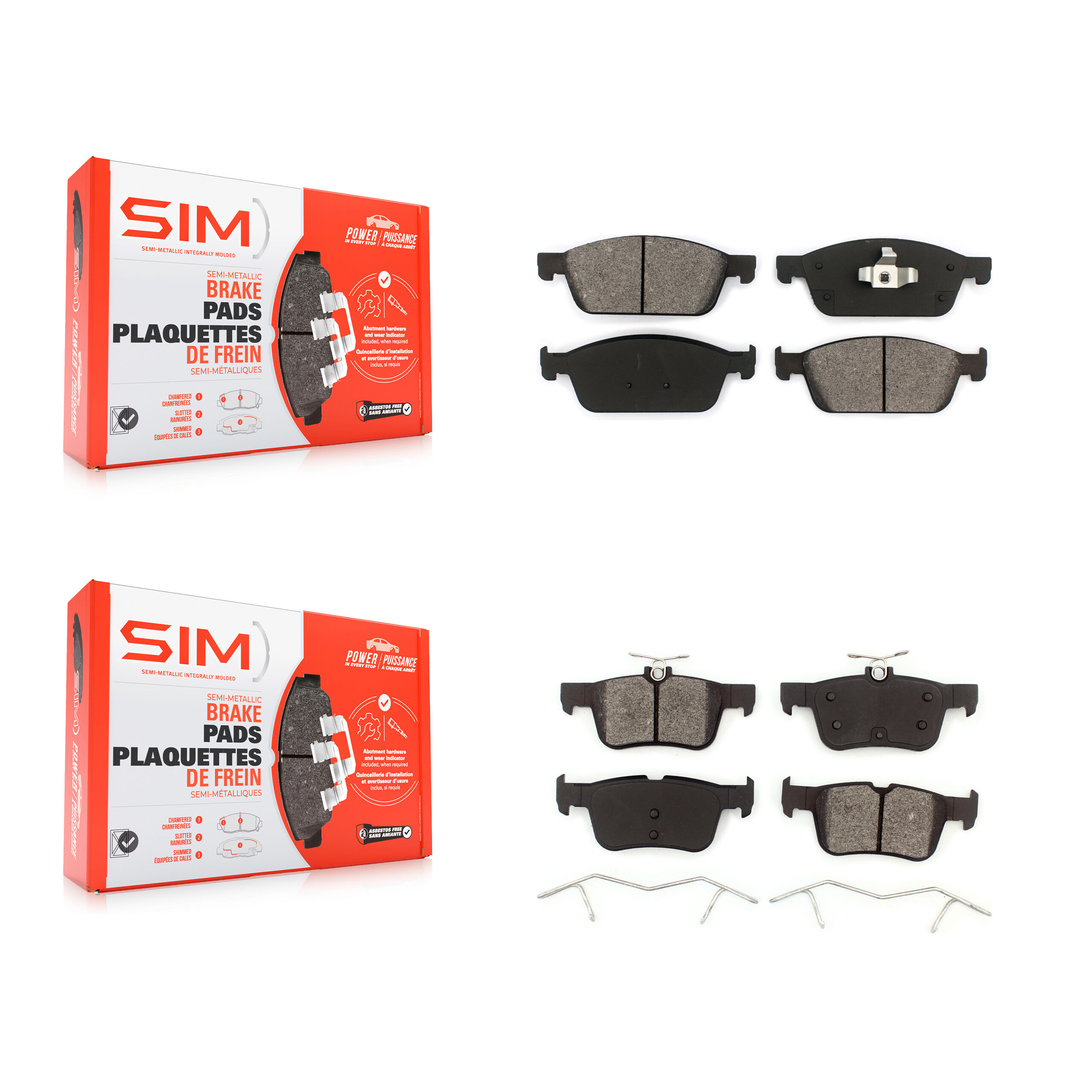 SIM - KSM-100206 - Front and Rear Disc Brake Pad Kits