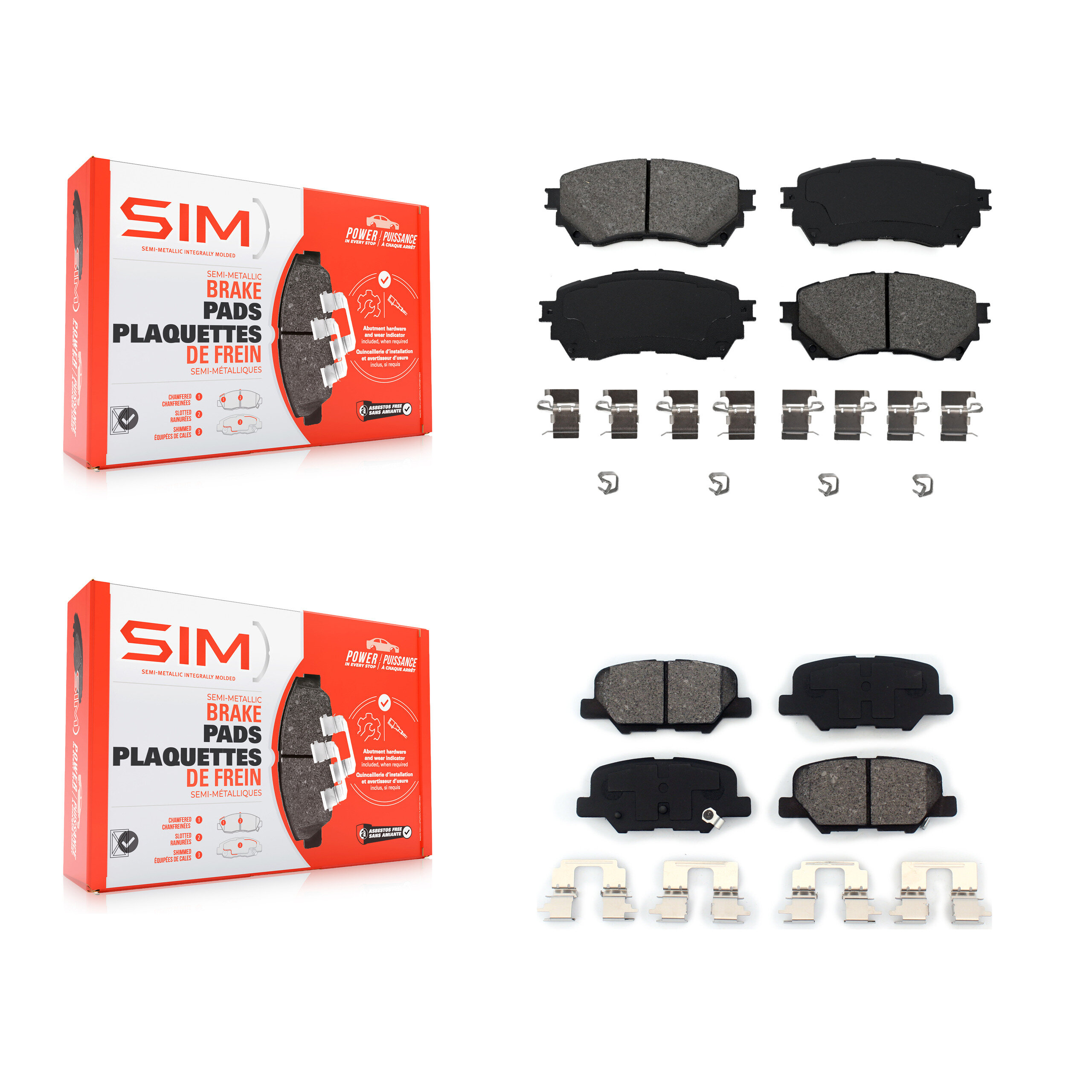 SIM - KSM-100215 - Front and Rear Disc Brake Pad Kits