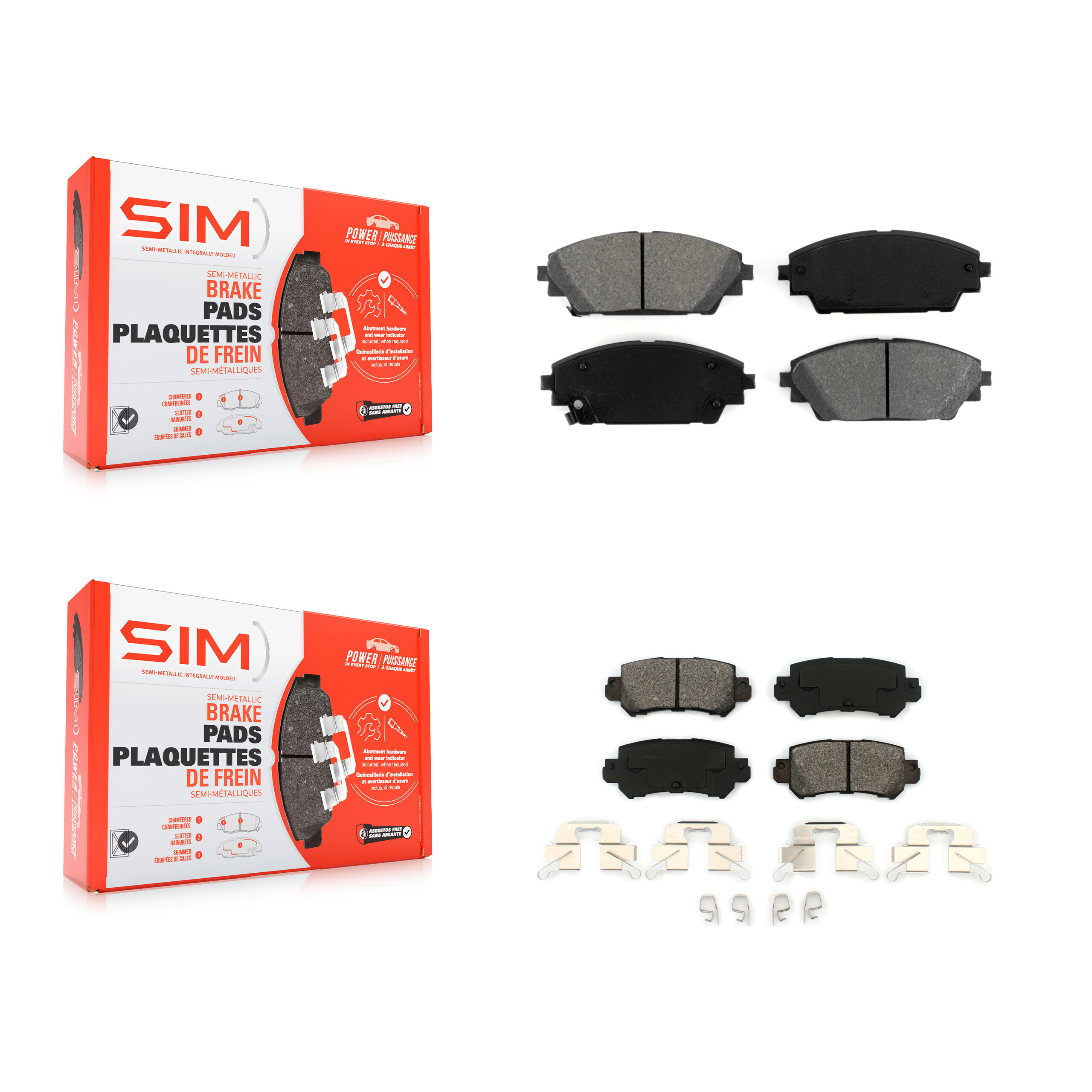 SIM - KSM-100217 - Front and Rear Disc Brake Pad Kits
