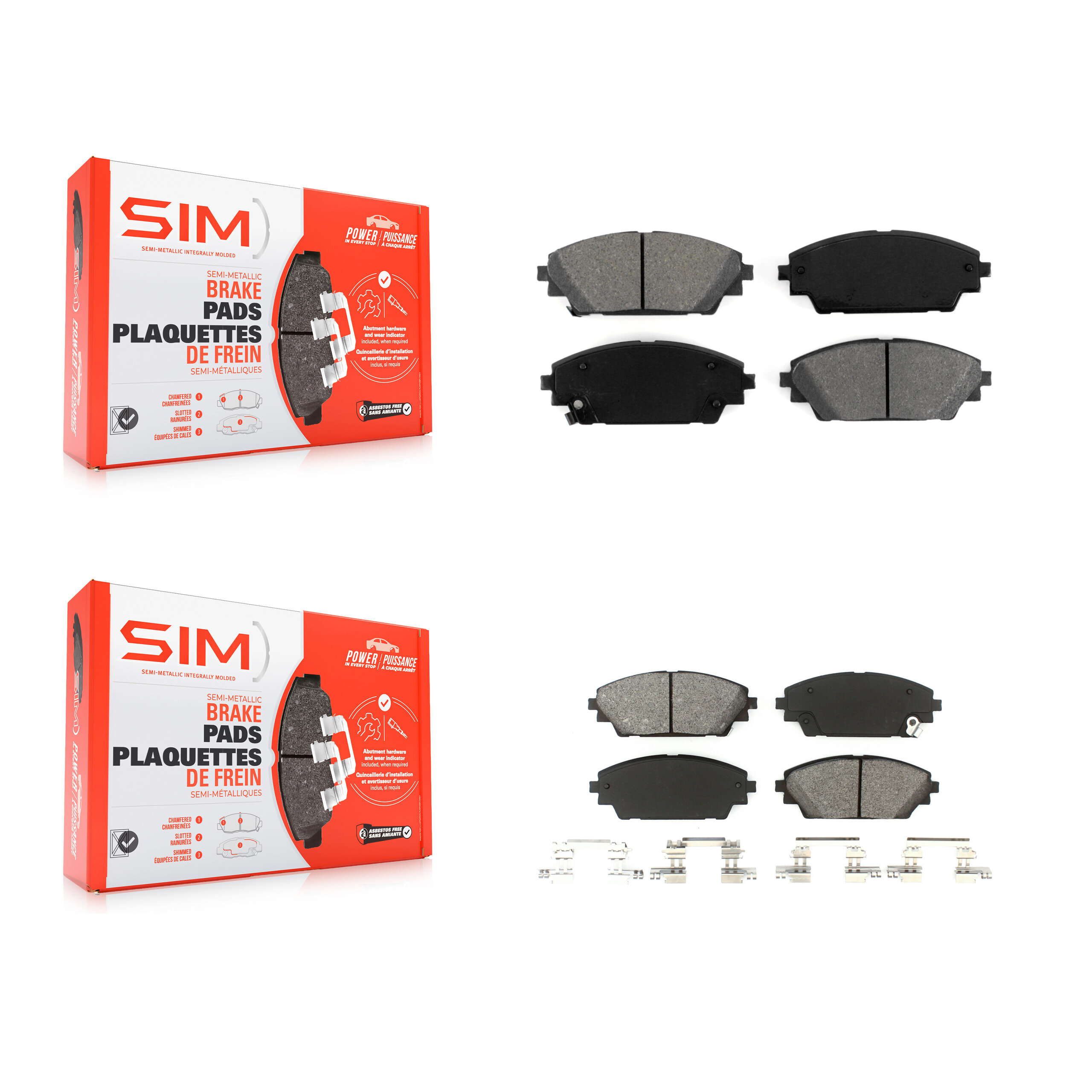 SIM - KSM-100218 - Front and Rear Disc Brake Pad Kits