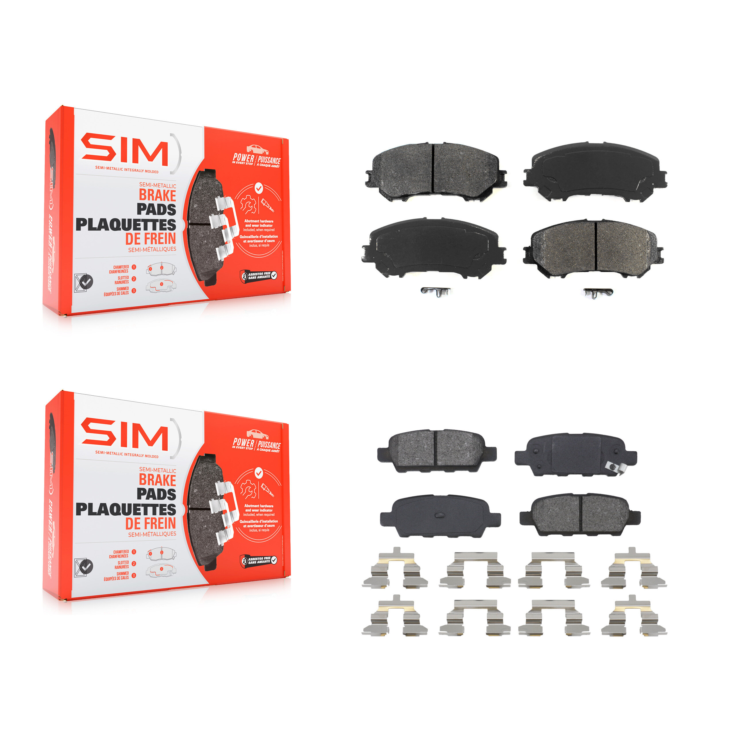 SIM - KSM-100220 - Front and Rear Disc Brake Pad Kits