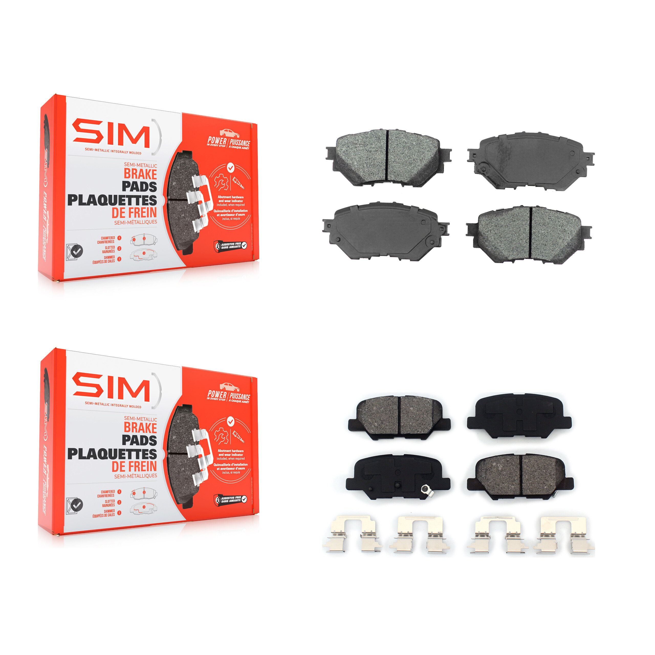 SIM - KSM-100221 - Front and Rear Disc Brake Pad Kits