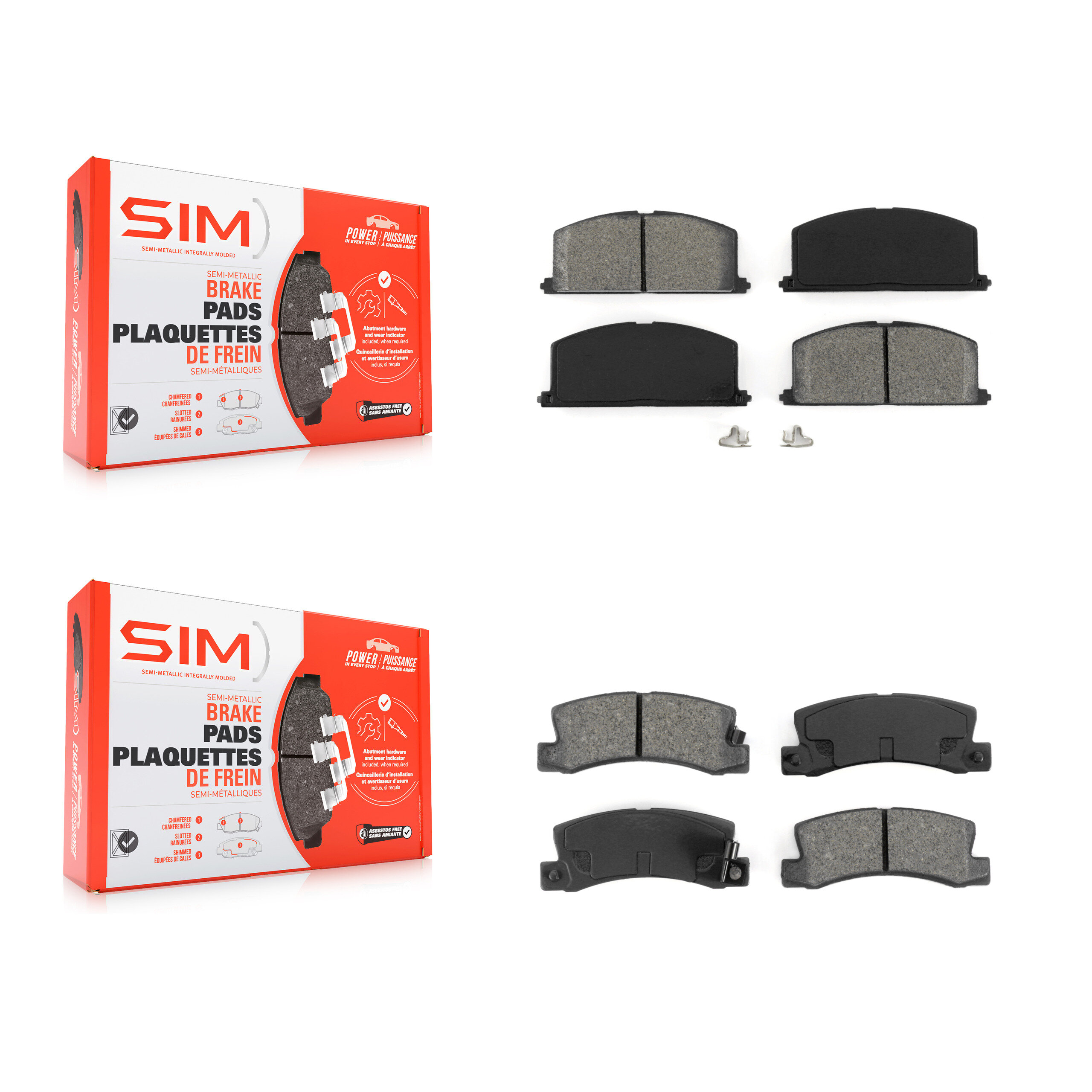 SIM - KSM-100227 - Front and Rear Disc Brake Pad Kits