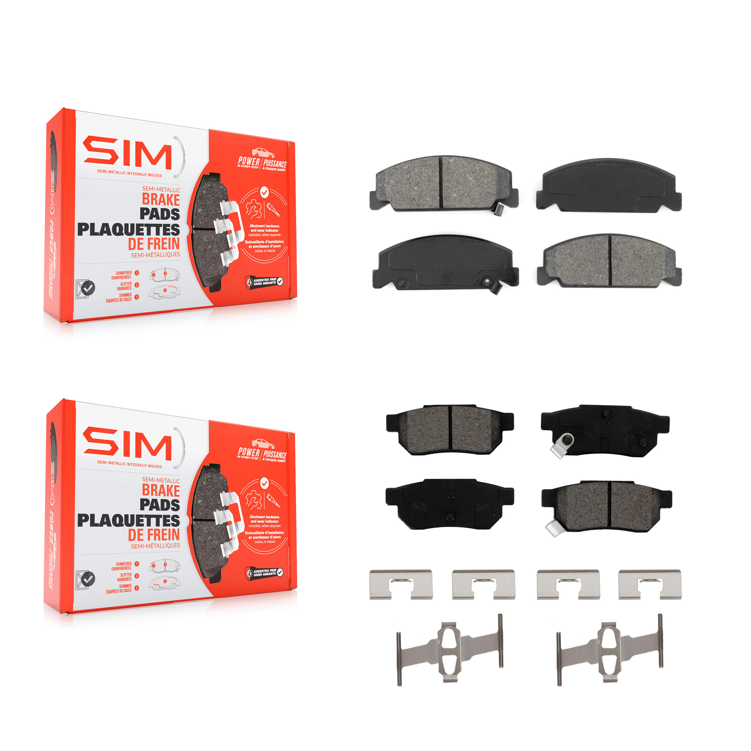 SIM - KSM-100228 - Front and Rear Disc Brake Pad Kits