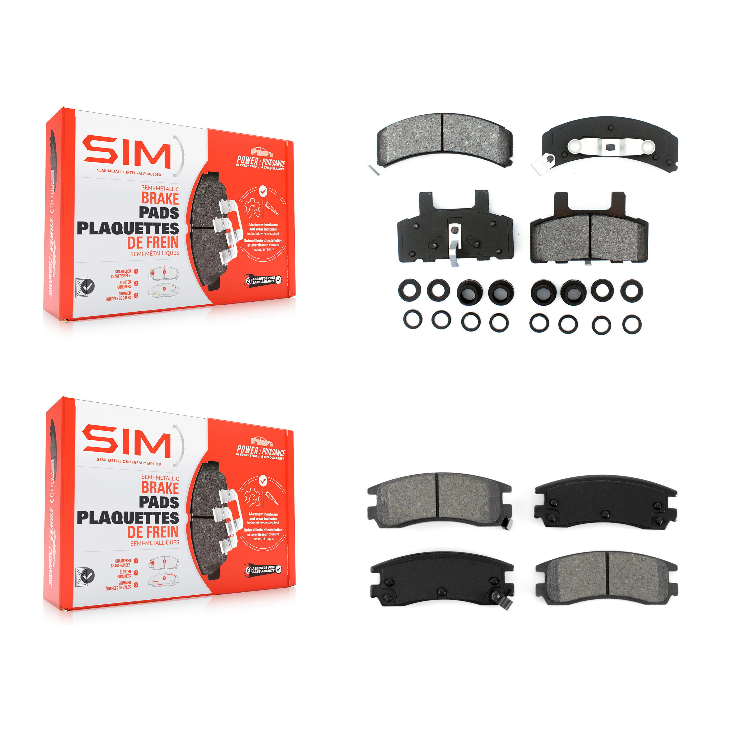 SIM KSM-100235 Disc Brake Pad for 1999 Cadillac DeVille - Front and Rear