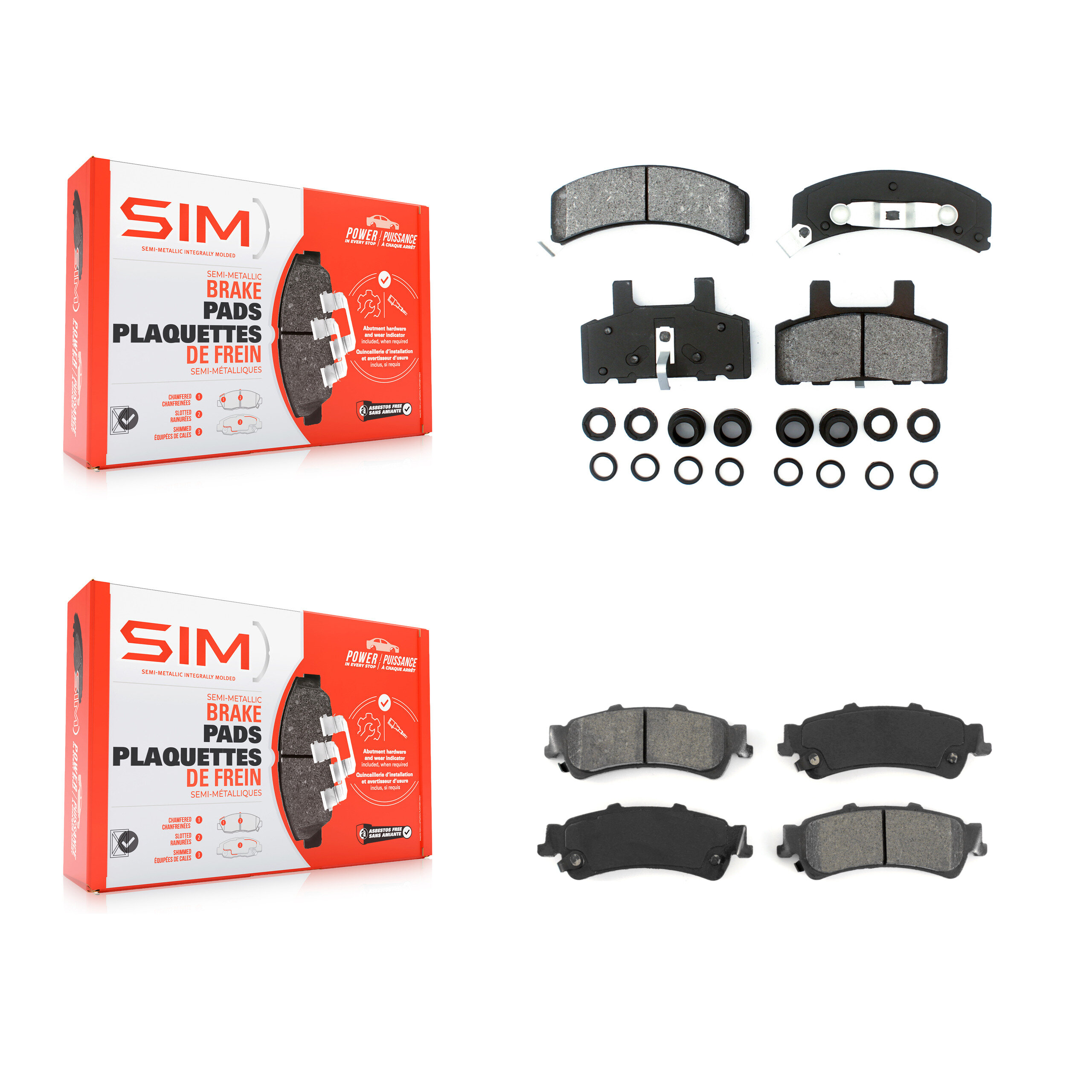 SIM - KSM-100236 - Front and Rear Disc Brake Pad Kits