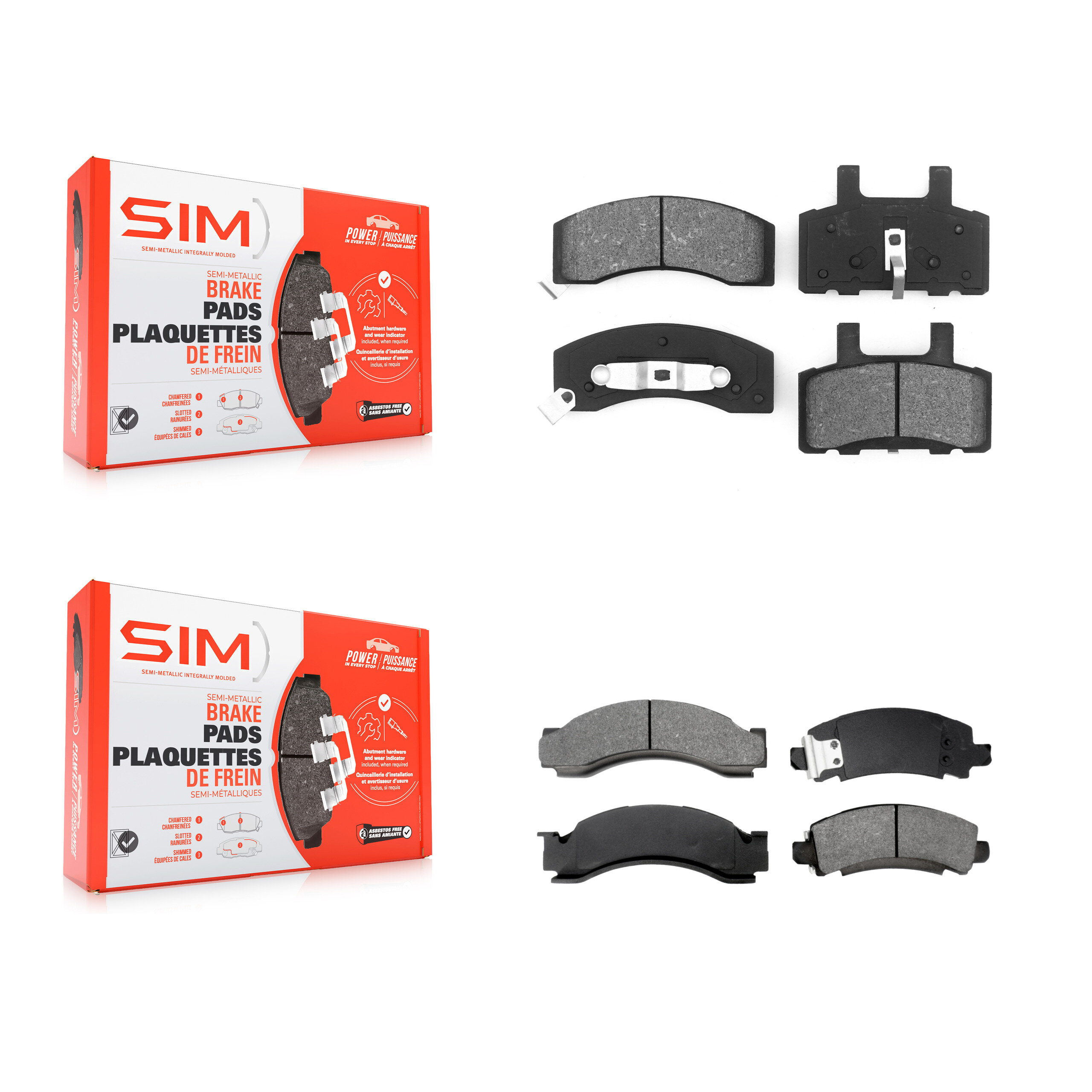 SIM - KSM-100238 - Front and Rear Disc Brake Pad Kits