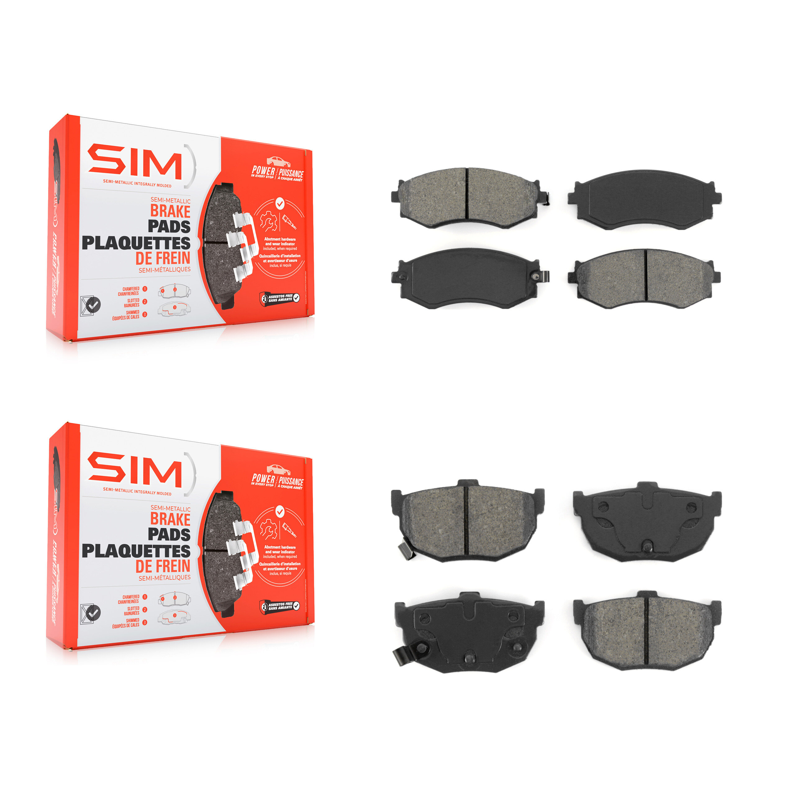 SIM - KSM-100242 - Front and Rear Disc Brake Pad Kits