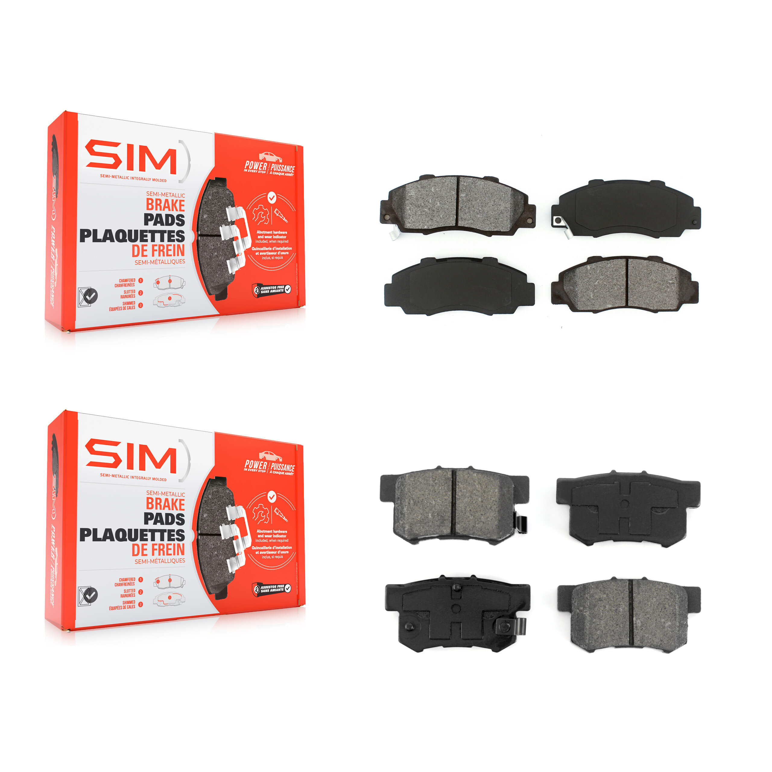SIM - KSM-100253 - Front and Rear Disc Brake Pad Kits