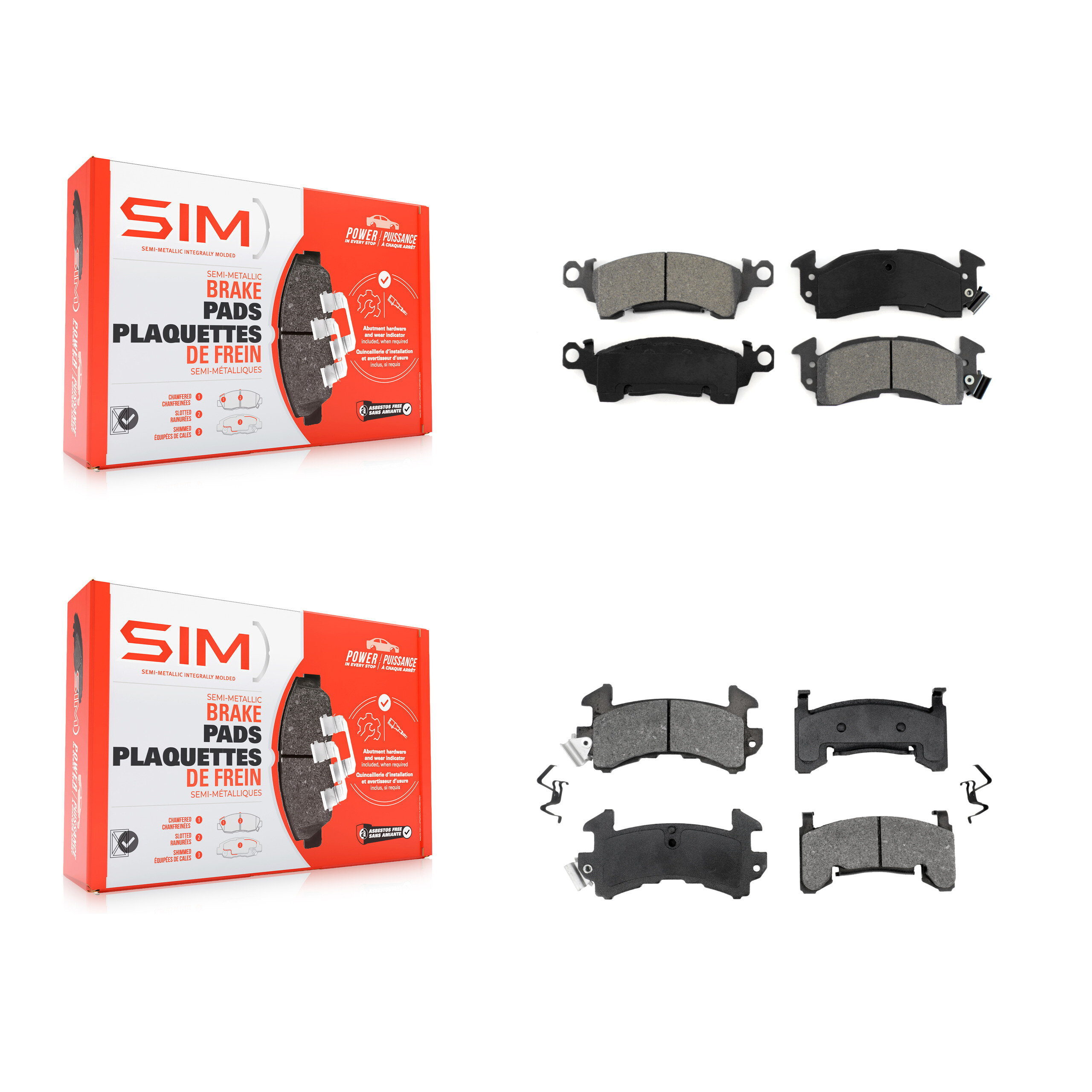 SIM - KSM-100256 - Front and Rear Disc Brake Pad Kits