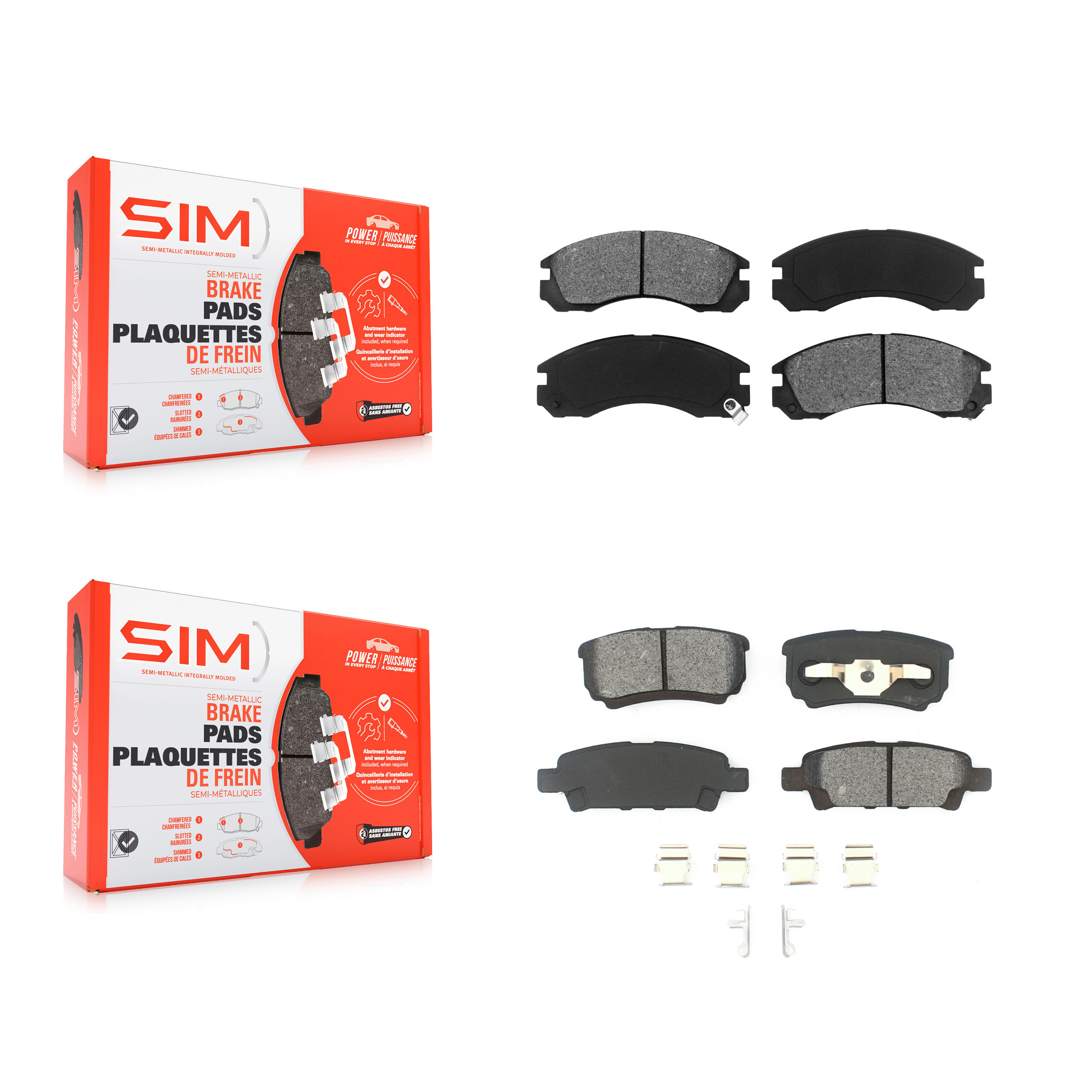 SIM - KSM-100261 - Front and Rear Disc Brake Pad Kits