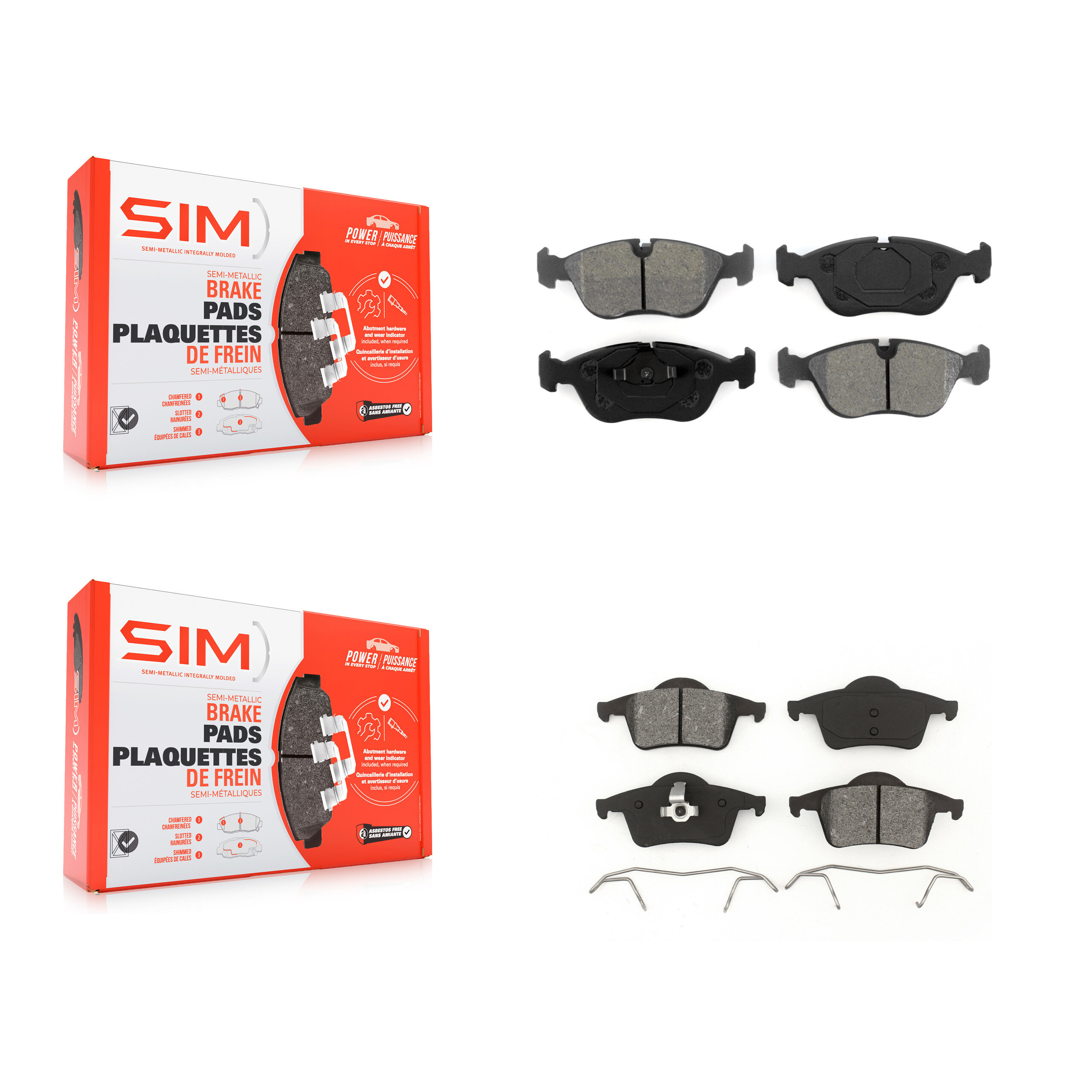 SIM - KSM-100275 - Front and Rear Disc Brake Pad Kits