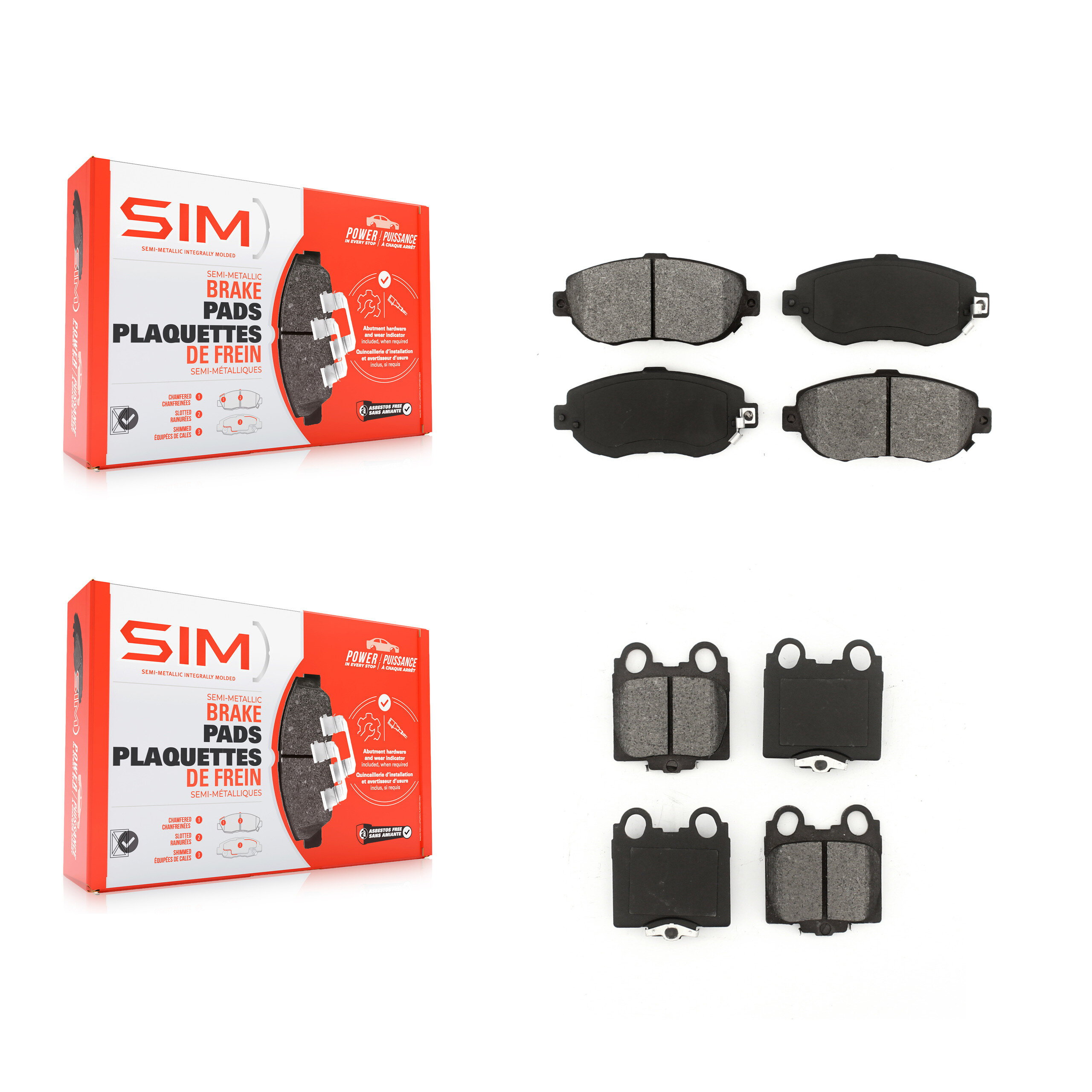 SIM - KSM-100277 - Front and Rear Disc Brake Pad Kits
