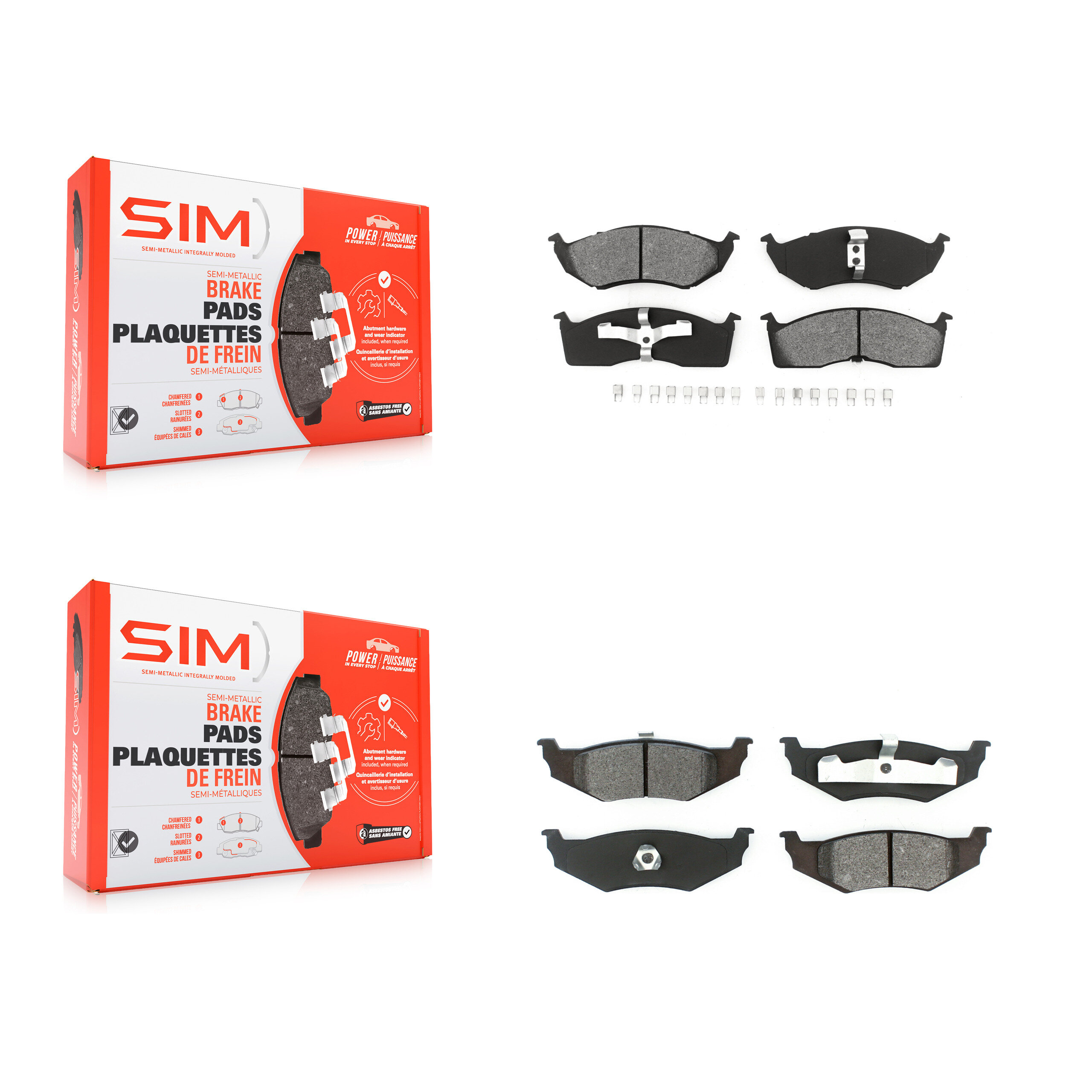 SIM - KSM-100283 - Front and Rear Disc Brake Pad Kits