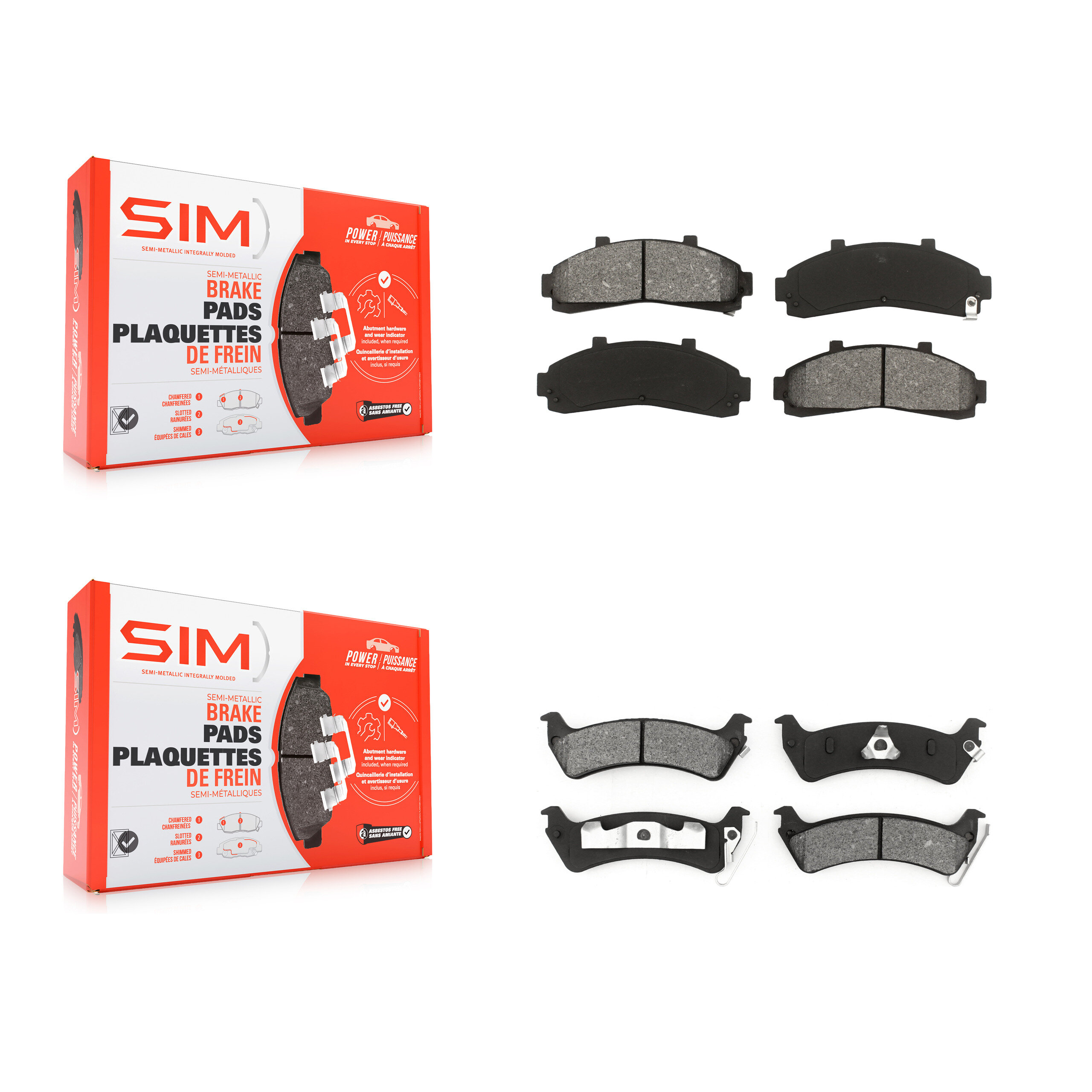 SIM KSM-100285 Disc Brake Pad for 2001 Ford Explorer - Front and Rear