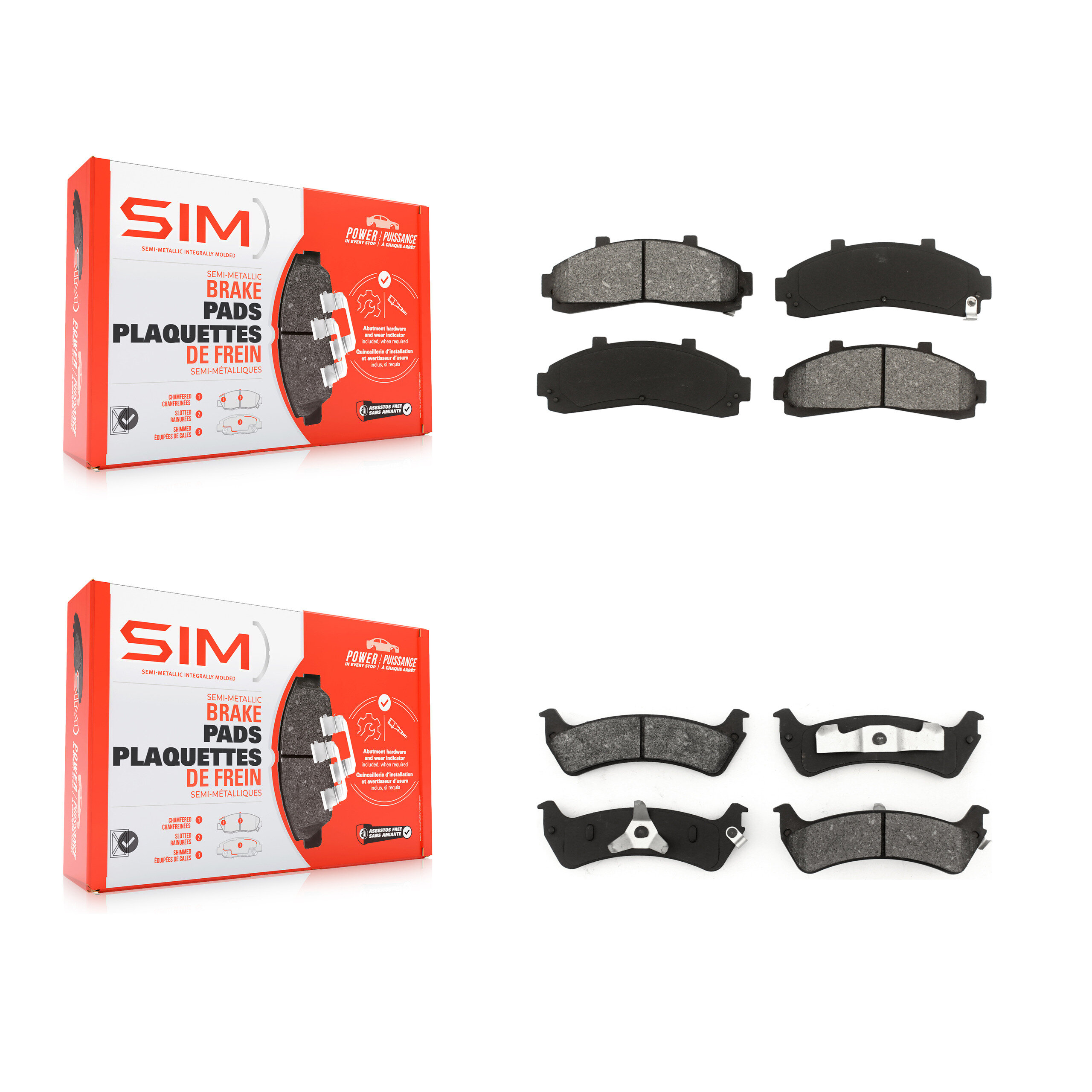 SIM - KSM-100286 - Front and Rear Disc Brake Pad Kits