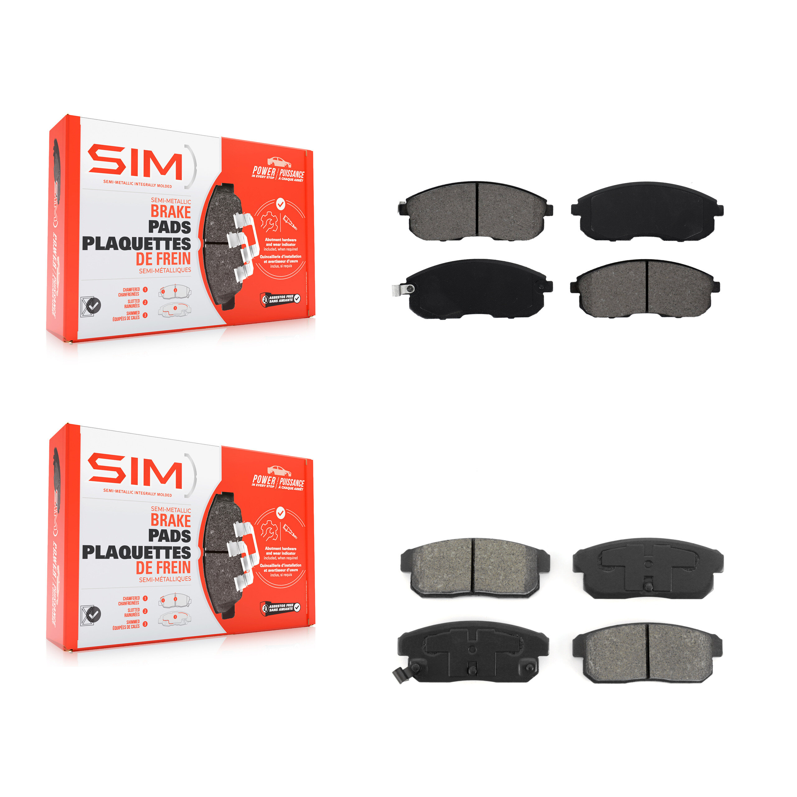 SIM - KSM-100289 - Front and Rear Disc Brake Pad Kits