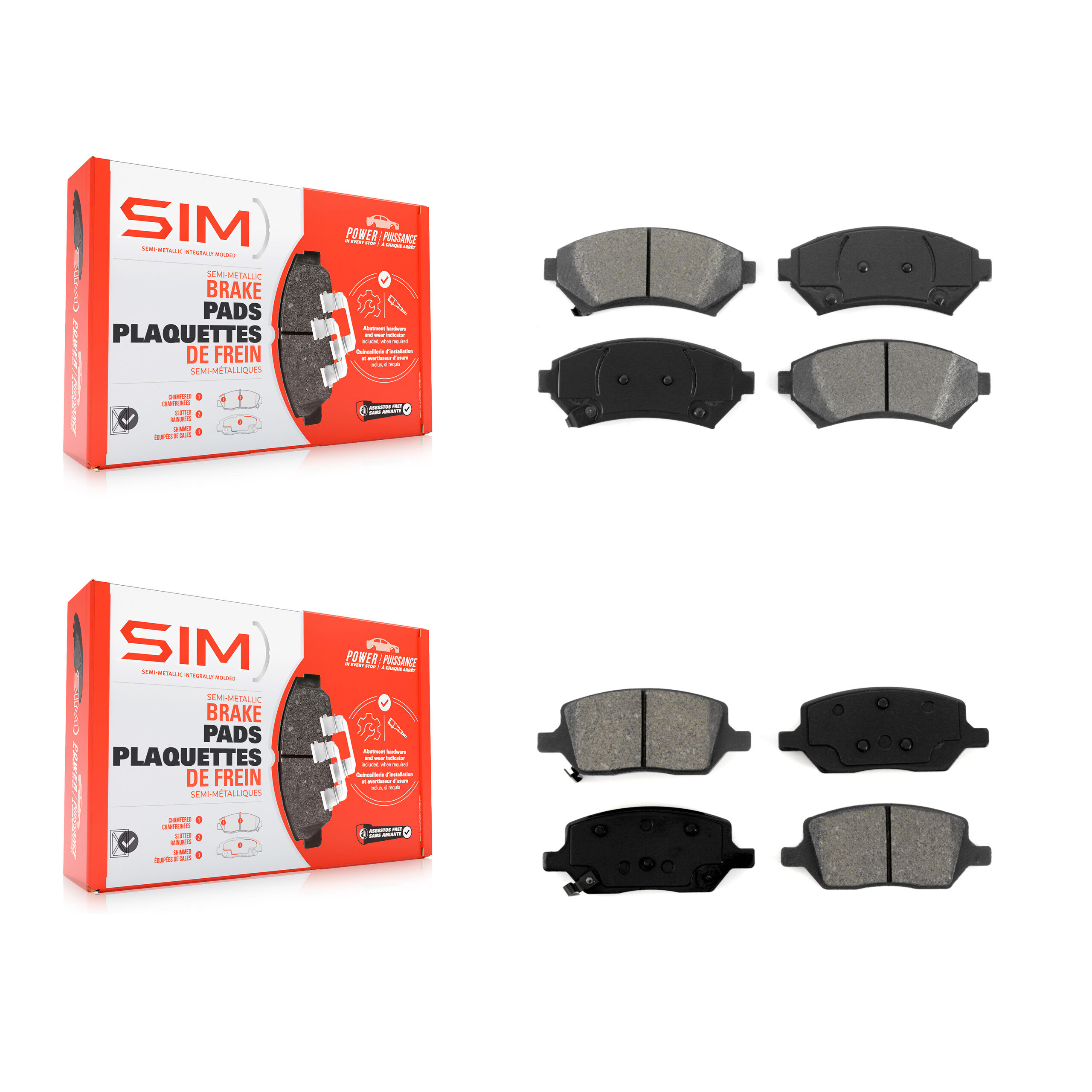SIM - KSM-100300 - Front and Rear Disc Brake Pad Kits