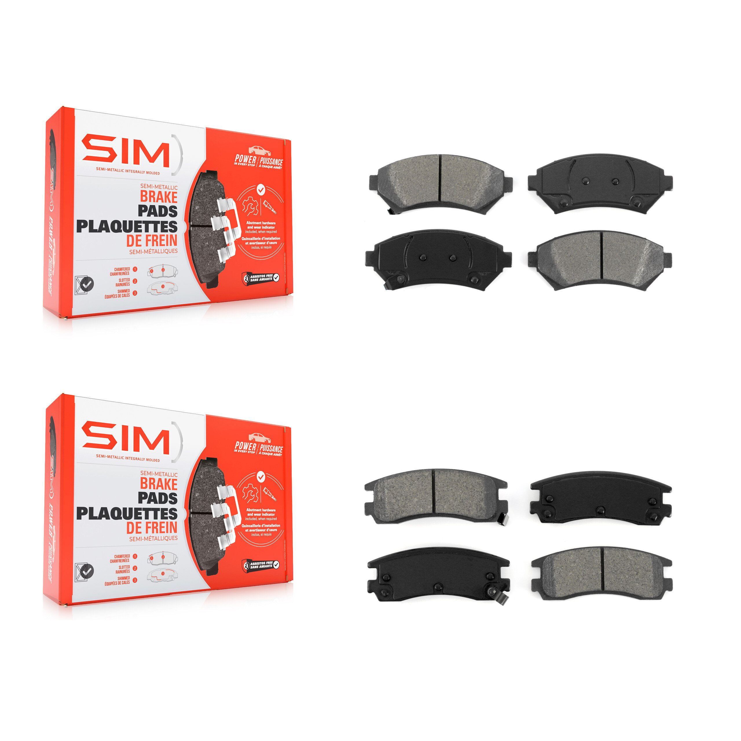 SIM - KSM-100301 - Front and Rear Disc Brake Pad Kits