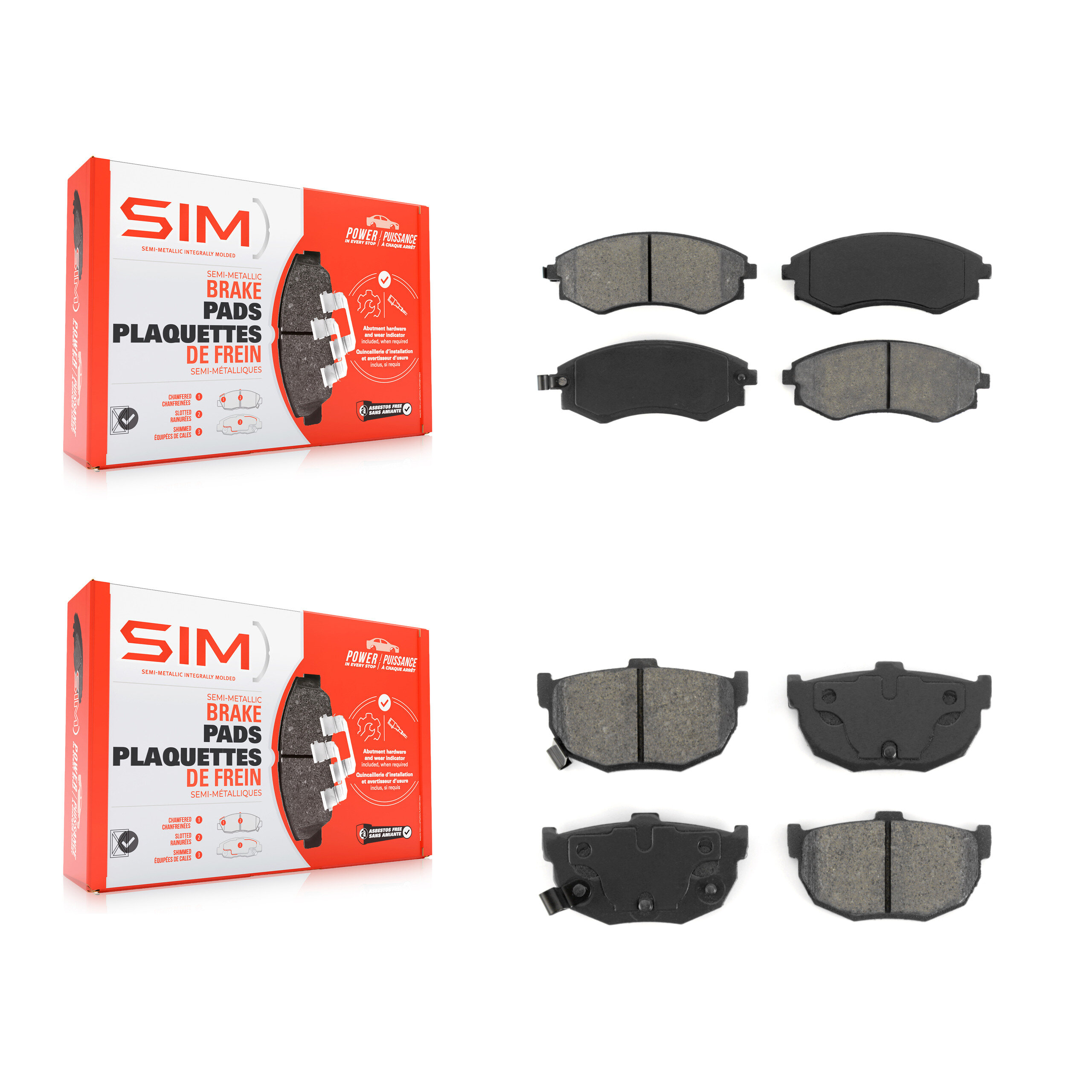 SIM - KSM-100302 - Front and Rear Disc Brake Pad Kits