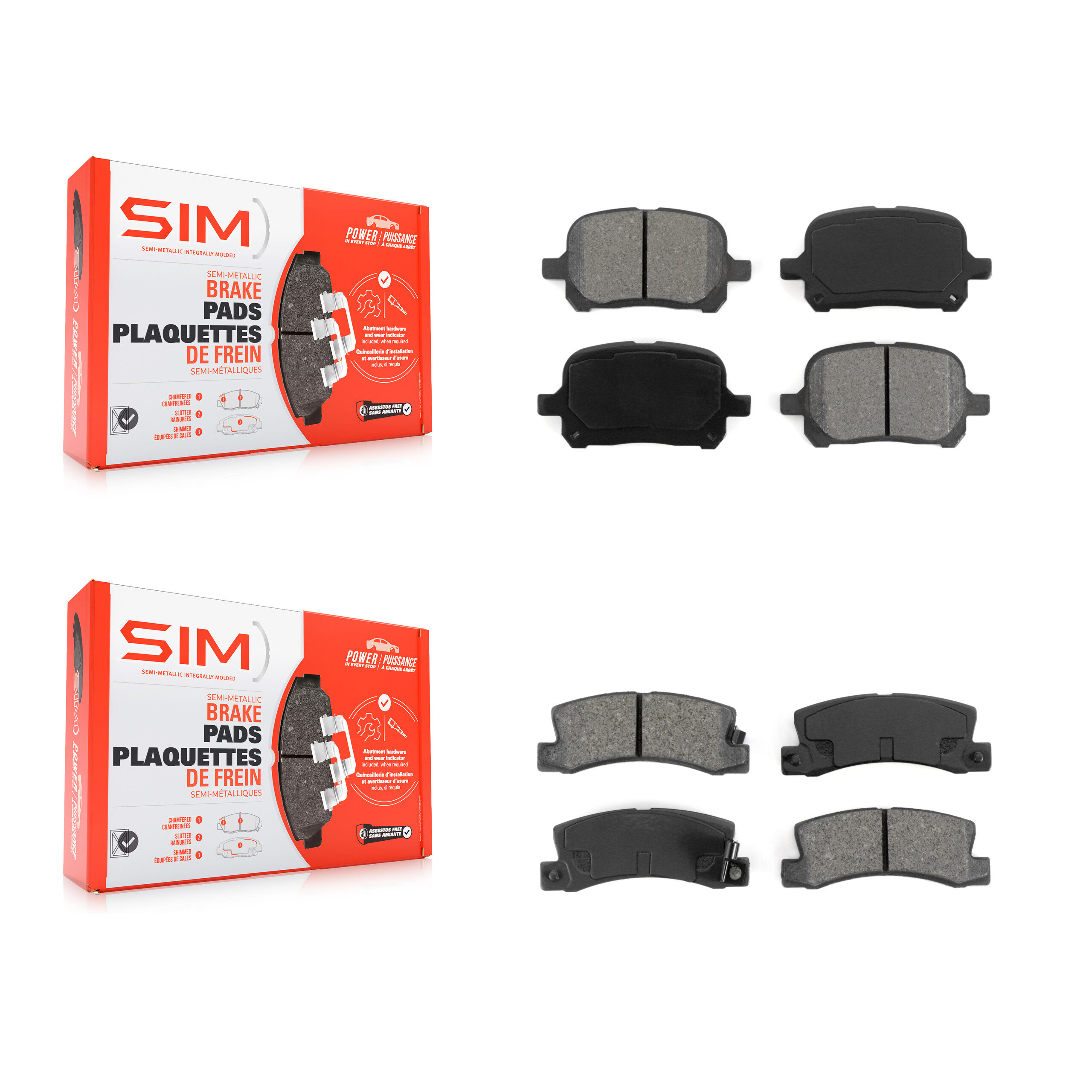 SIM - KSM-100306 - Front and Rear Disc Brake Pad Kits