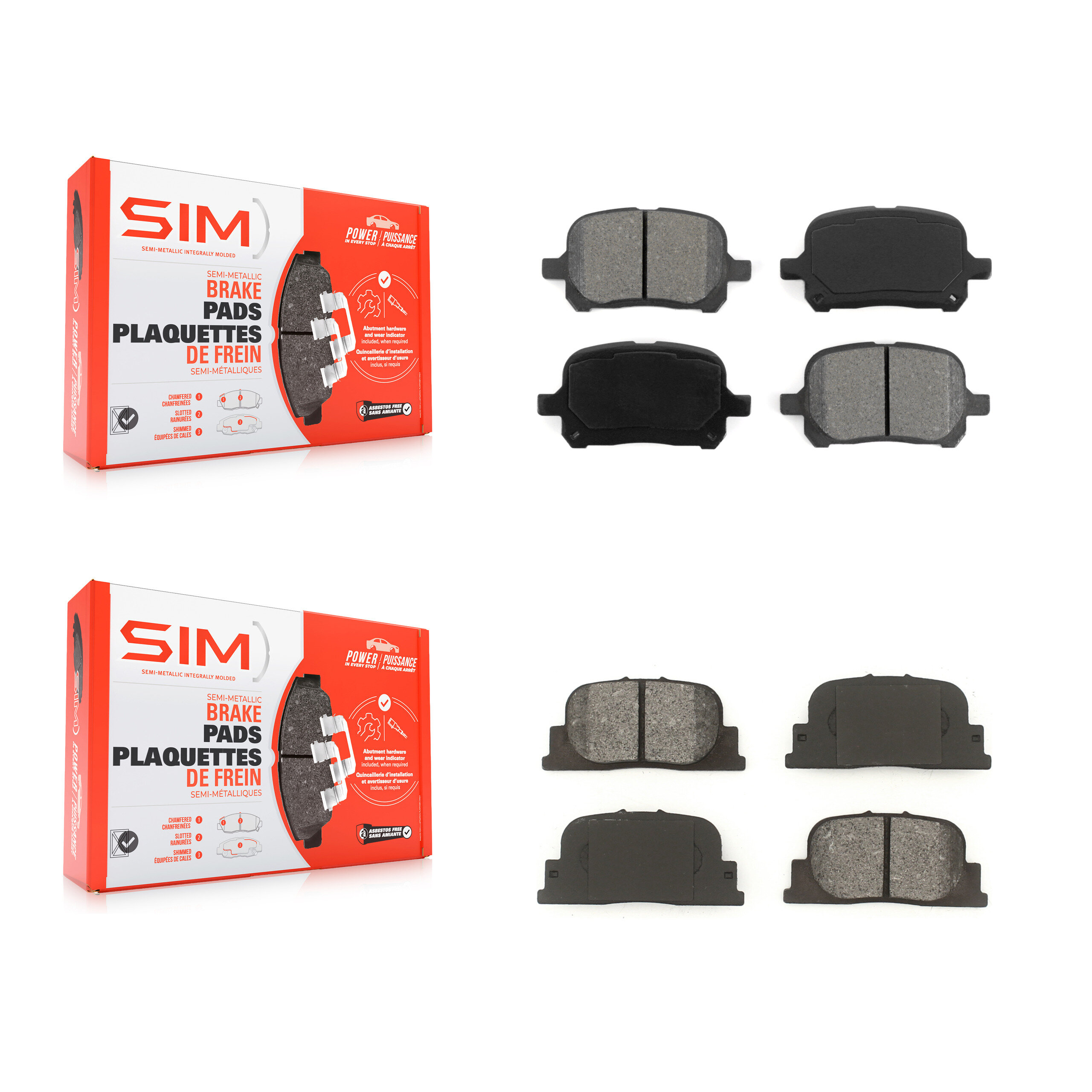 SIM - KSM-100309 - Front and Rear Disc Brake Pad Kits