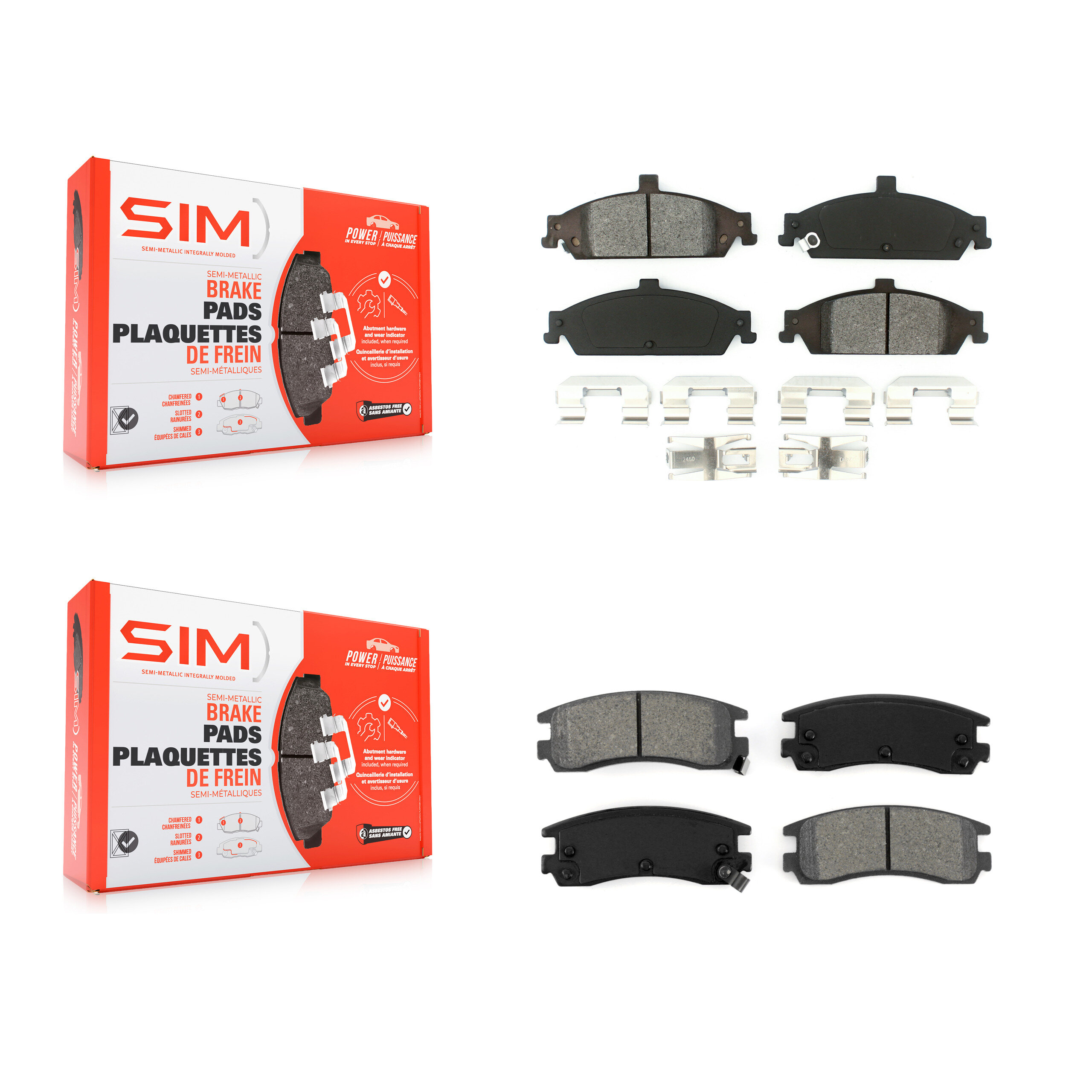 SIM - KSM-100315 - Front and Rear Disc Brake Pad Kits