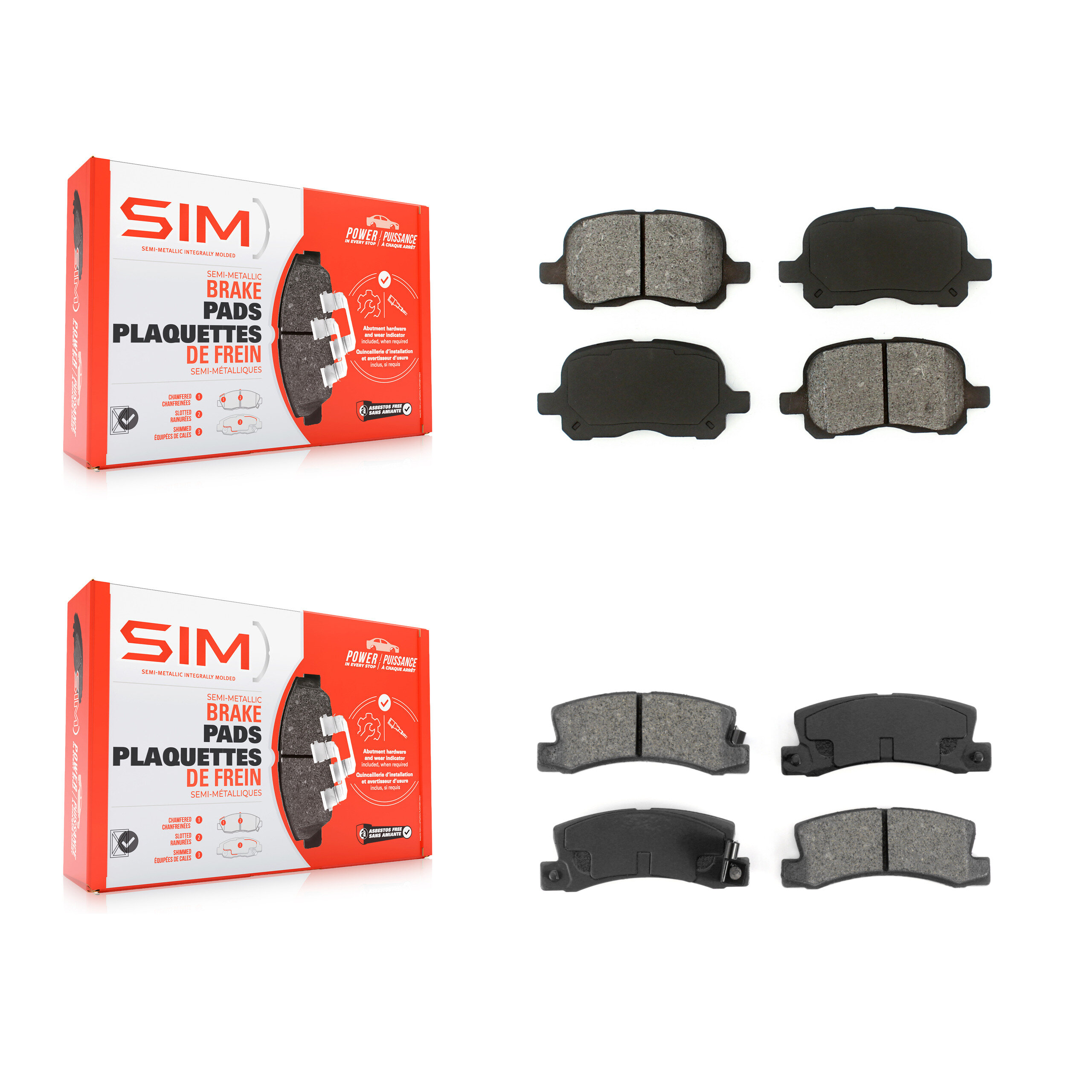SIM - KSM-100316 - Front and Rear Disc Brake Pad Kits