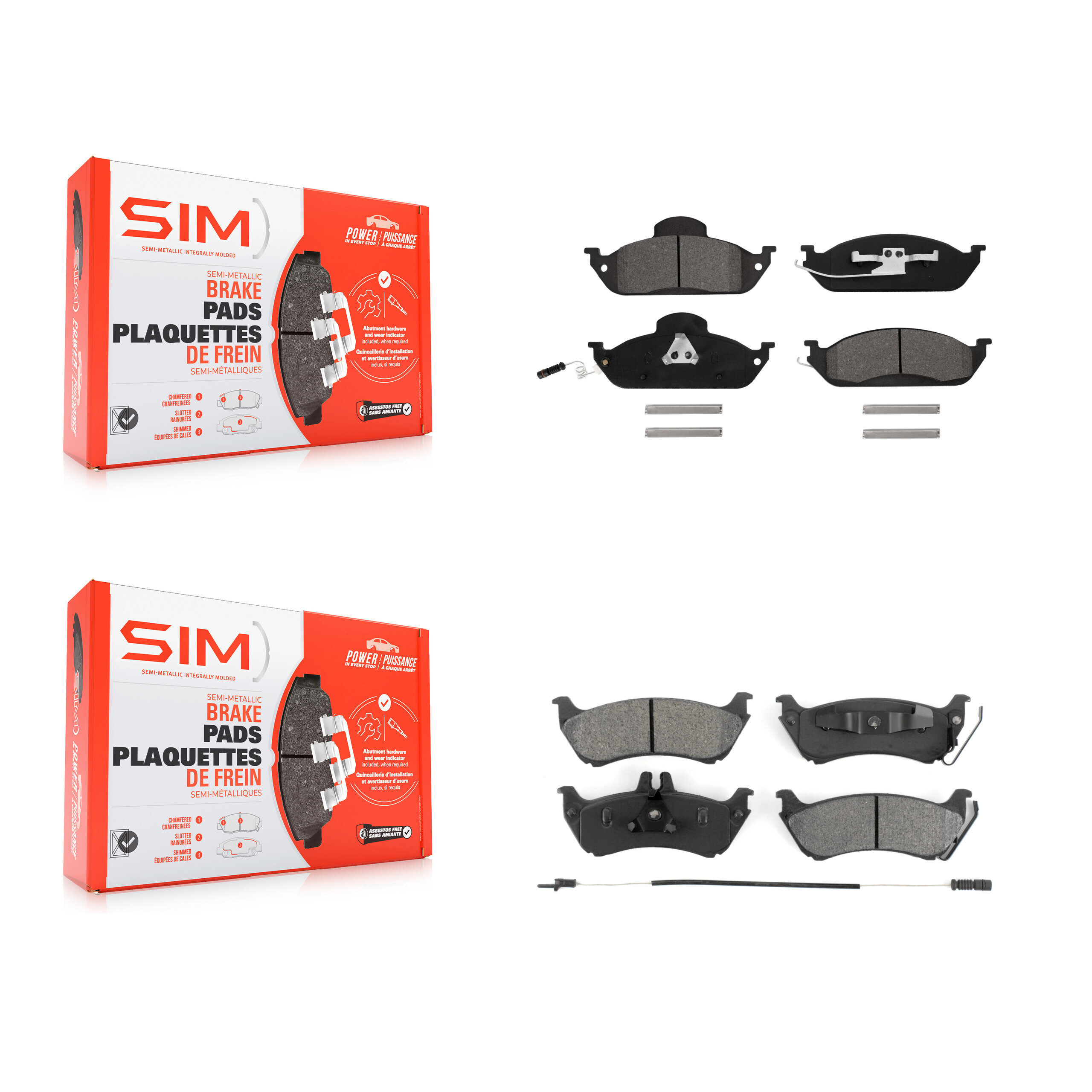 SIM - KSM-100319 - Front and Rear Disc Brake Pad Kits