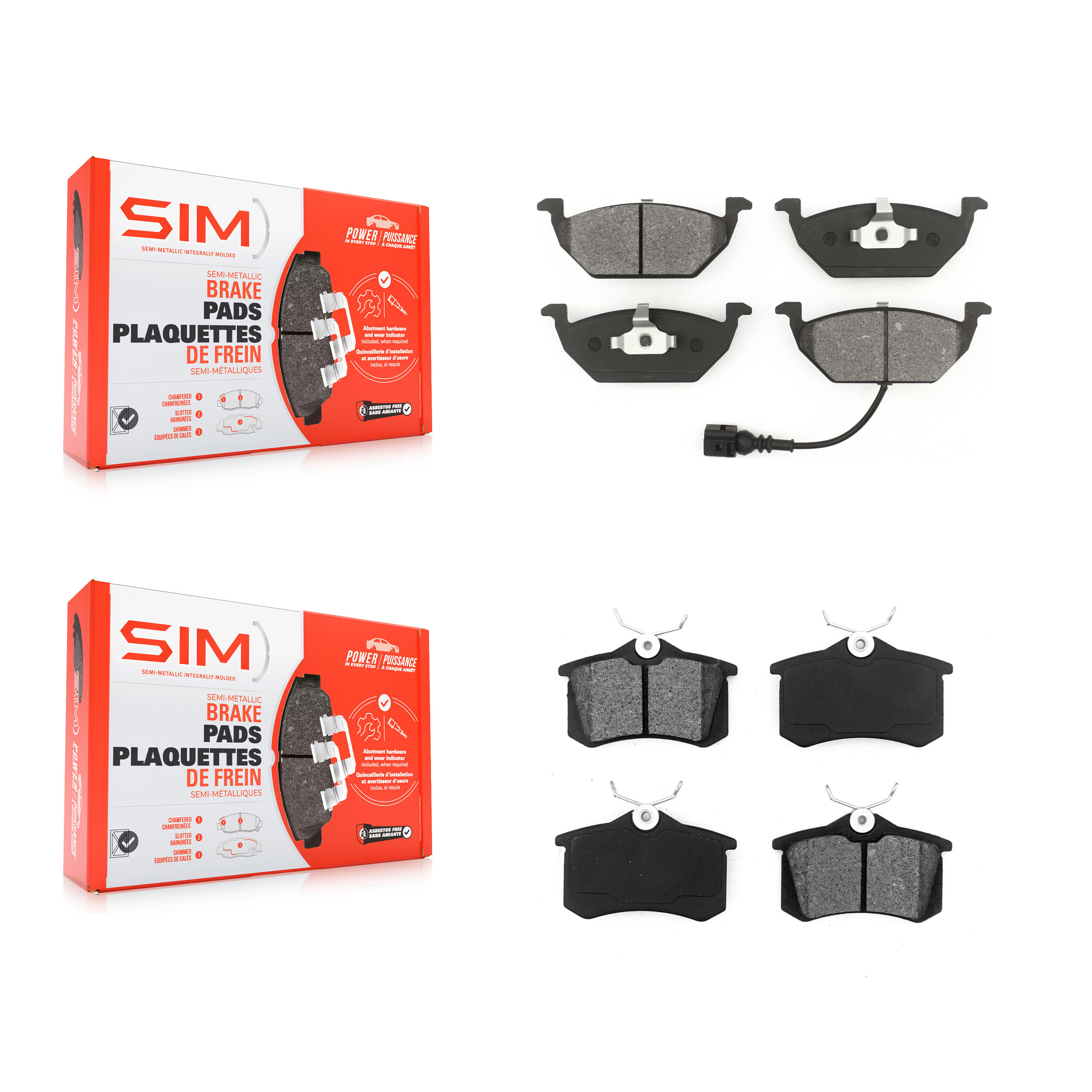 SIM - KSM-100321 - Front and Rear Disc Brake Pad Kits