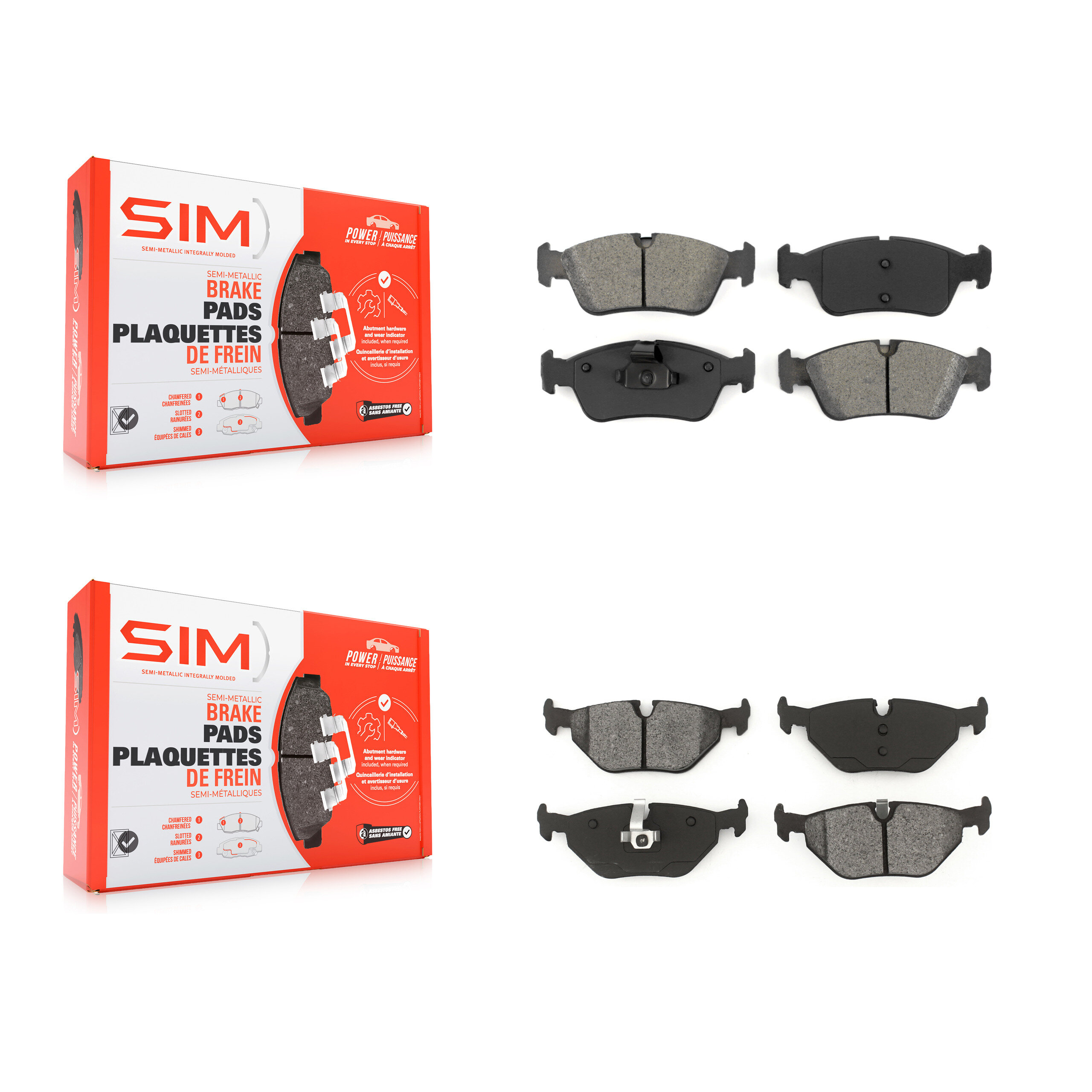SIM - KSM-100323 - Front and Rear Disc Brake Pad Kits