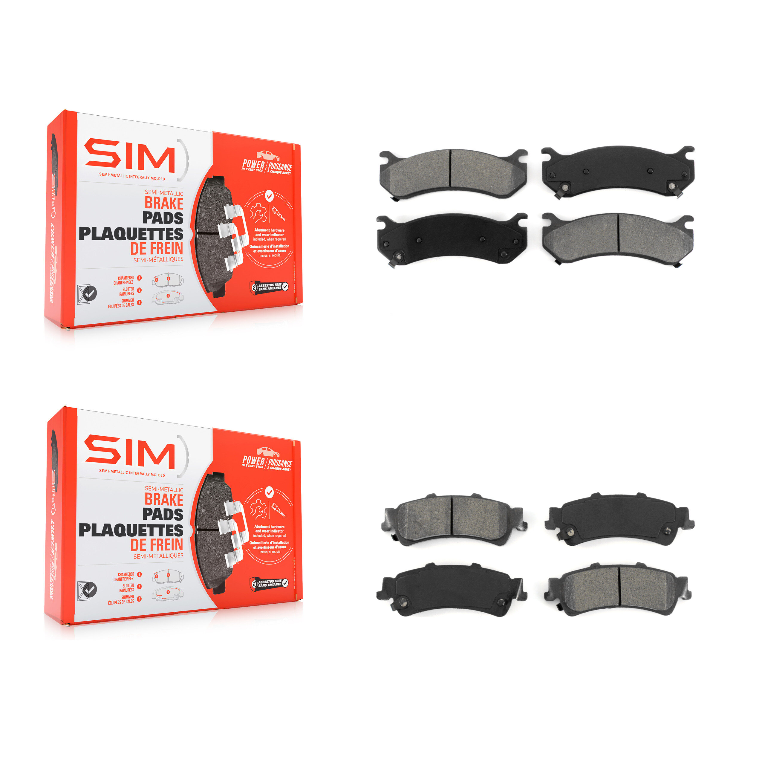SIM - KSM-100330 - Front and Rear Disc Brake Pad Kits