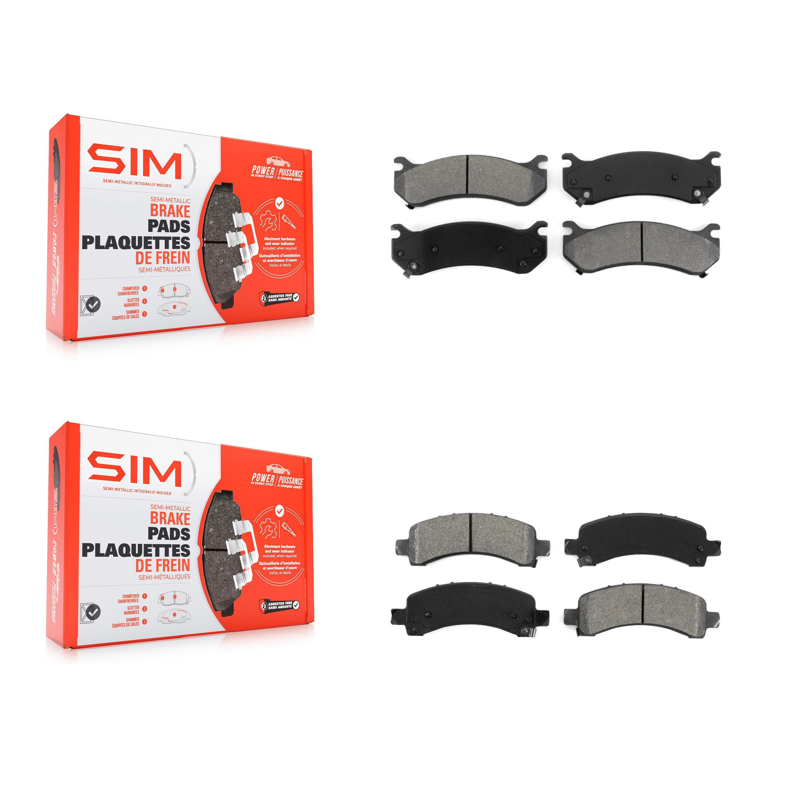 SIM - KSM-100333 - Front and Rear Disc Brake Pad Kits