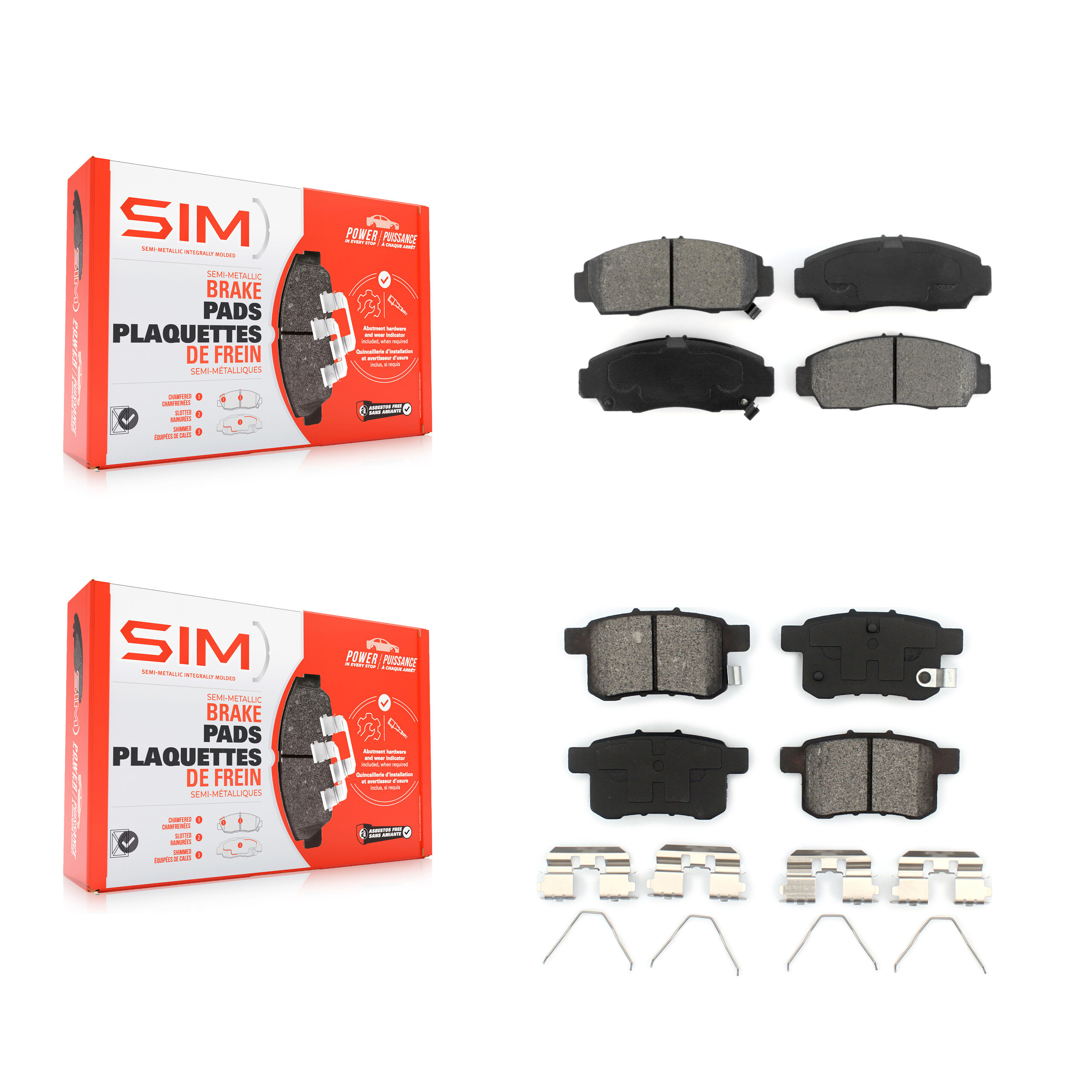 SIM - KSM-100334 - Front and Rear Disc Brake Pad Kits