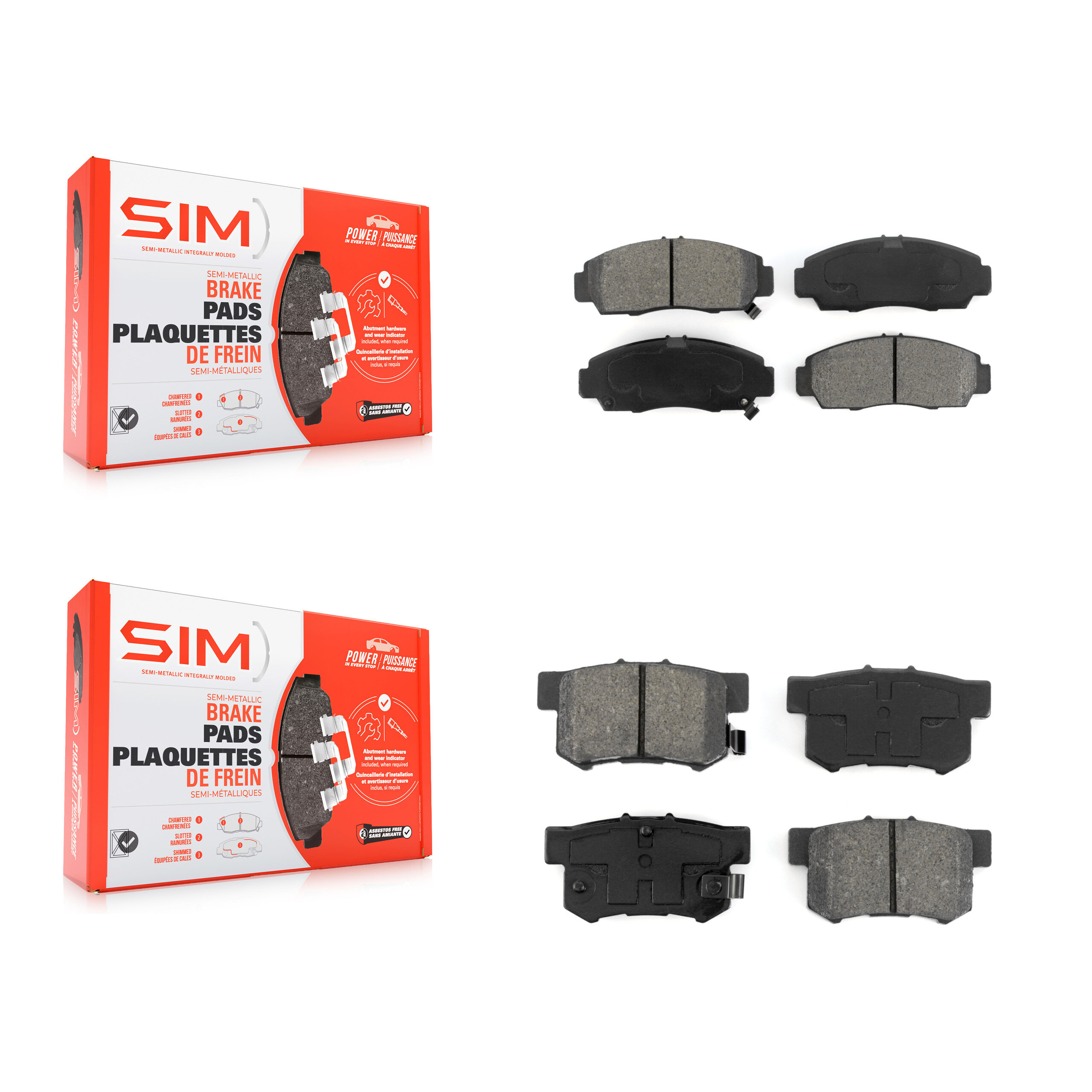 SIM - KSM-100335 - Front and Rear Disc Brake Pad Kits