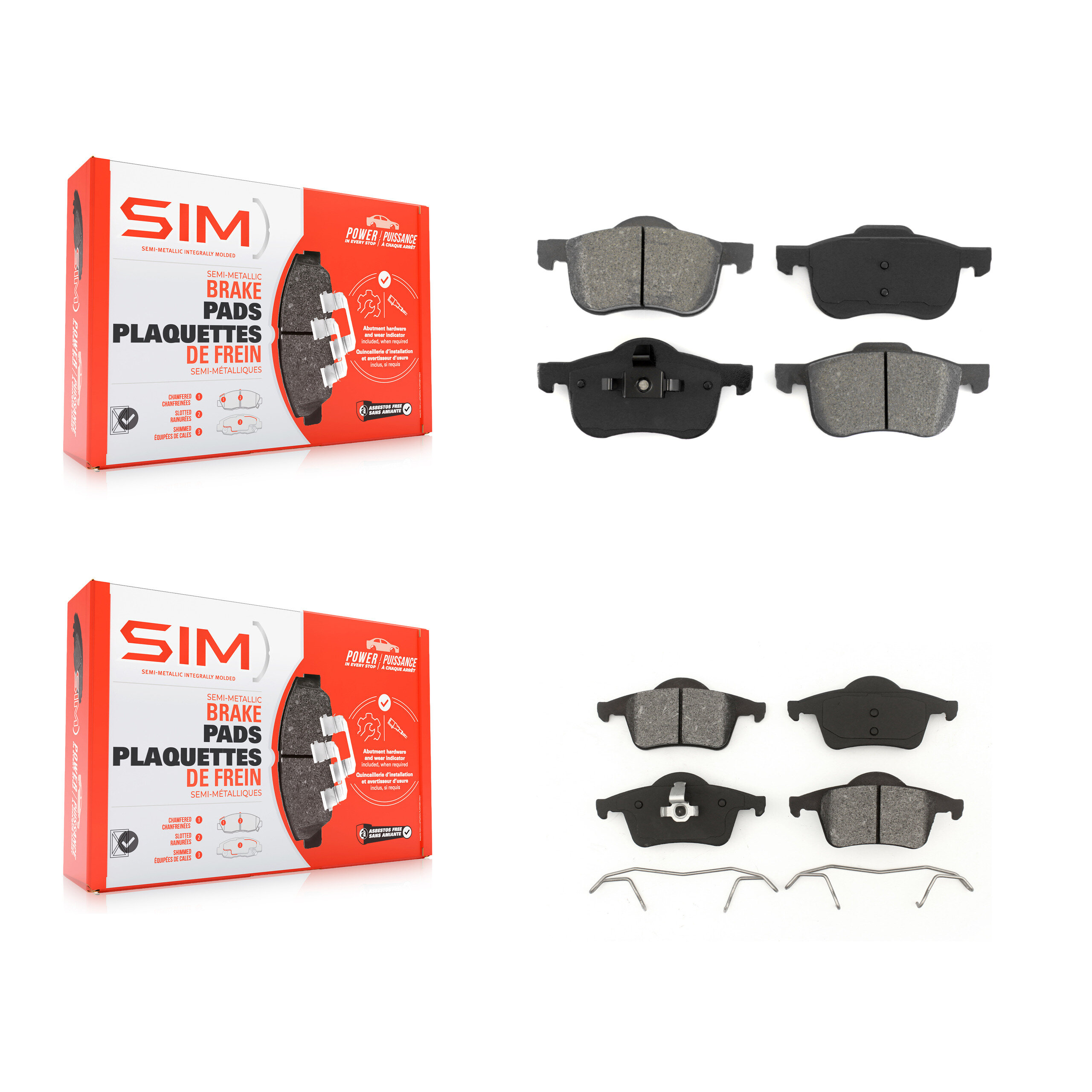SIM - KSM-100338 - Front and Rear Disc Brake Pad Kits