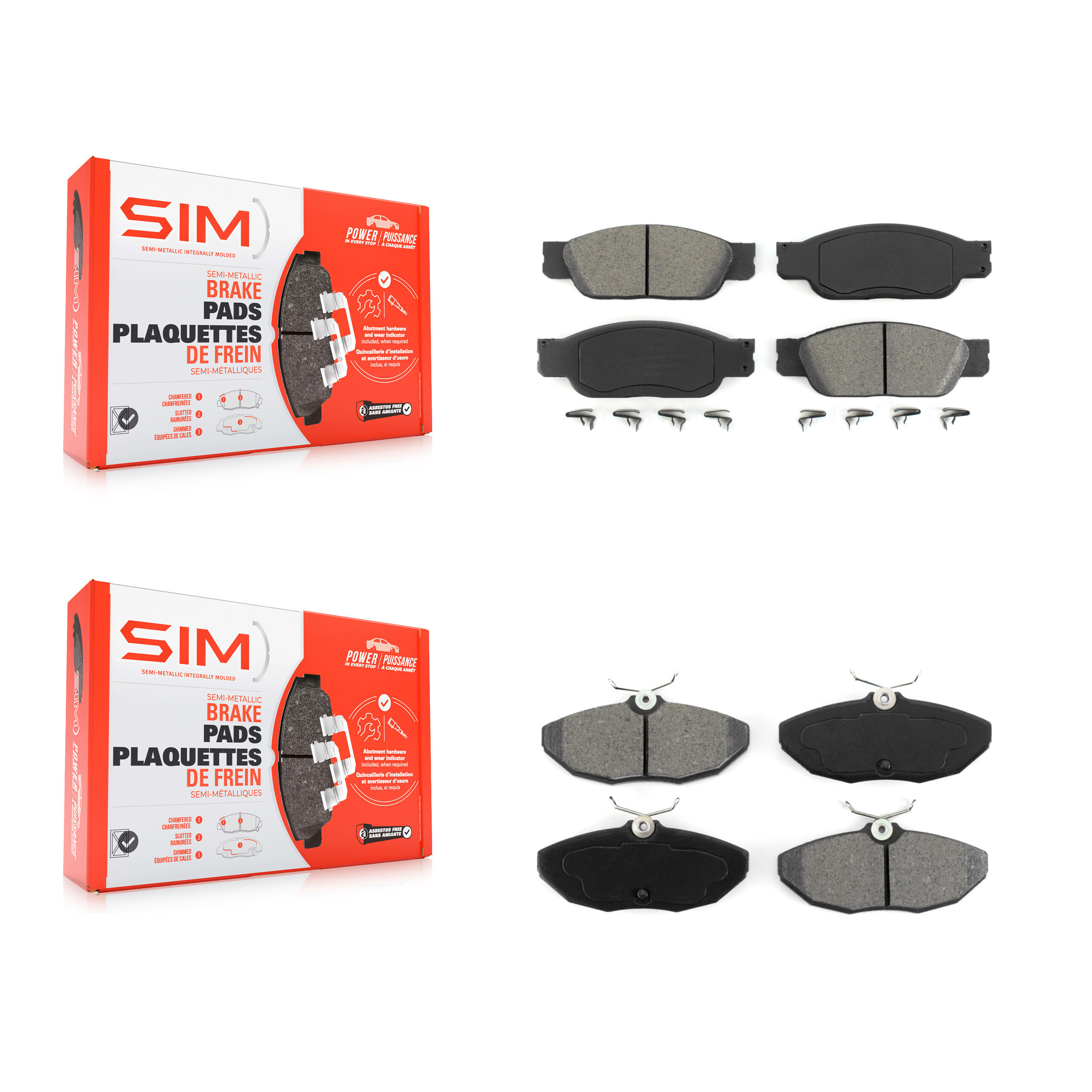 SIM - KSM-100341 - Front and Rear Disc Brake Pad Kits