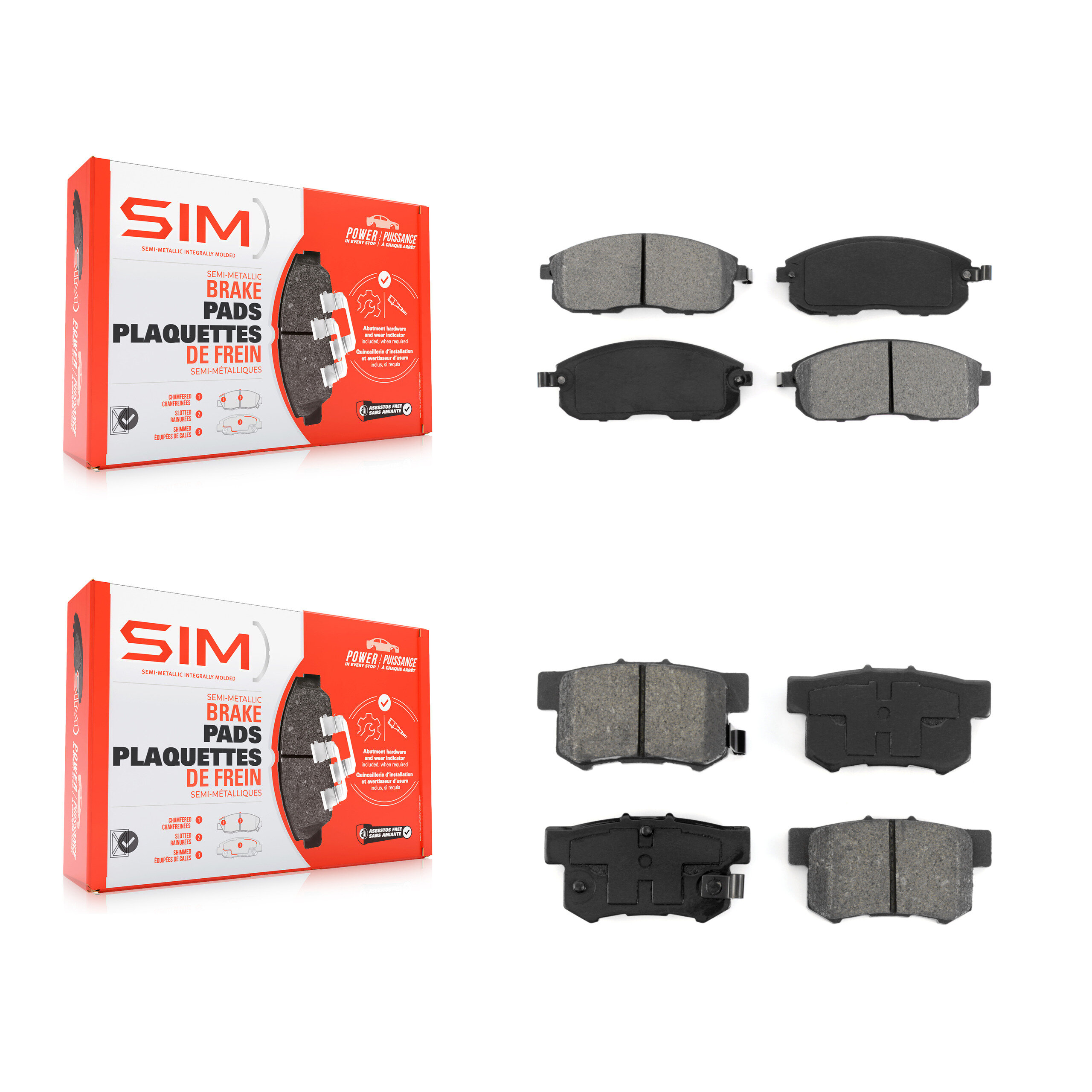 SIM - KSM-100343 - Front and Rear Disc Brake Pad Kits