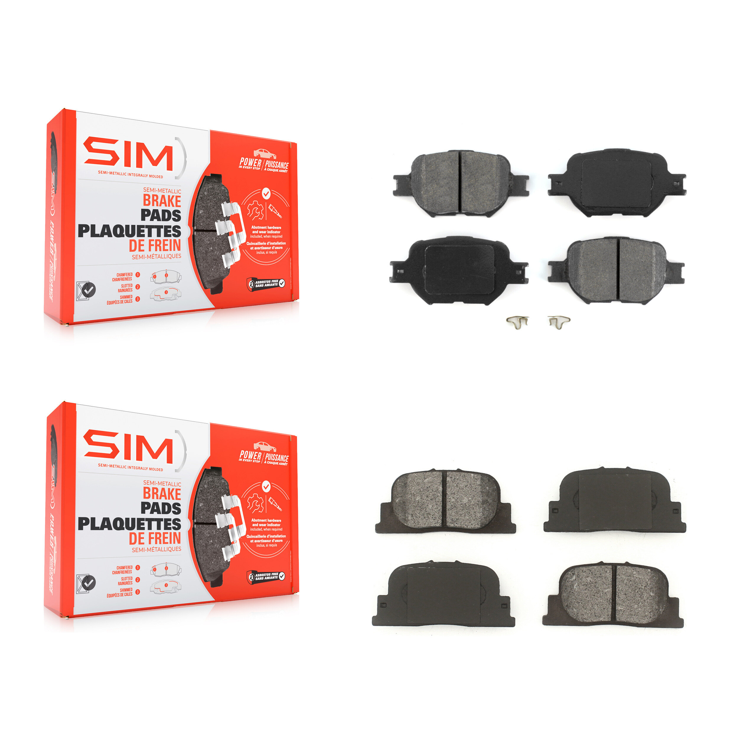 SIM - KSM-100348 - Front and Rear Disc Brake Pad Kits