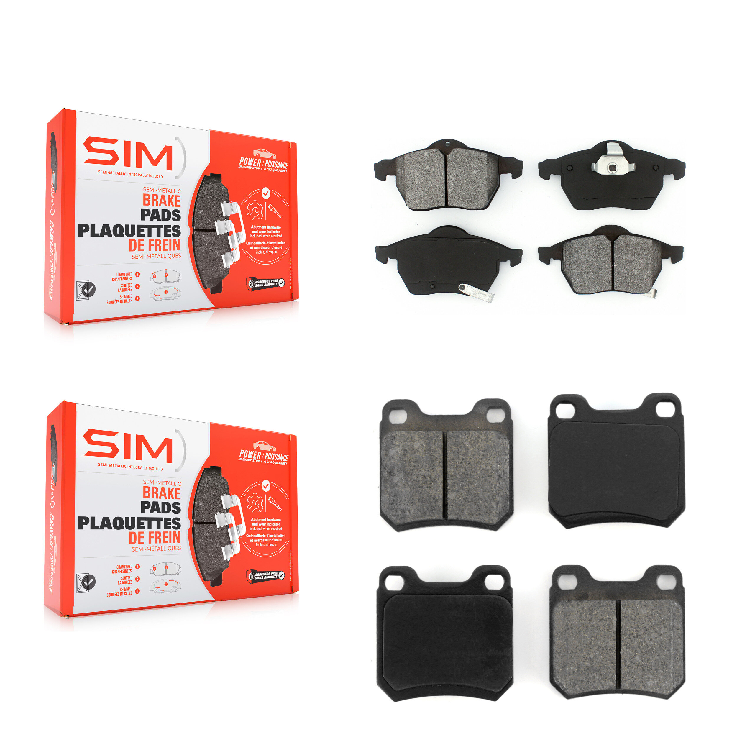 SIM - KSM-100350 - Front and Rear Disc Brake Pad Kits
