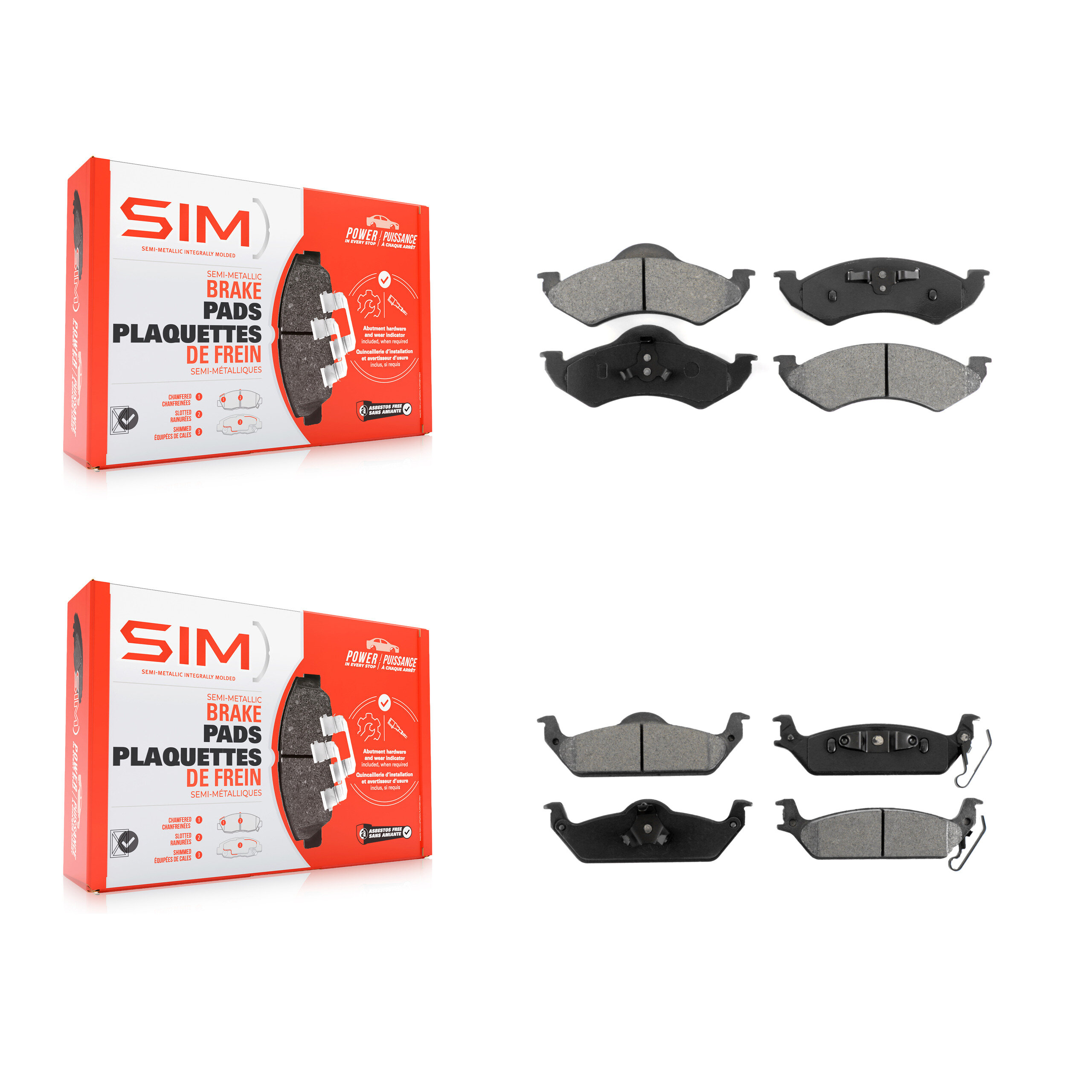 SIM - KSM-100352 - Front and Rear Disc Brake Pad Kits